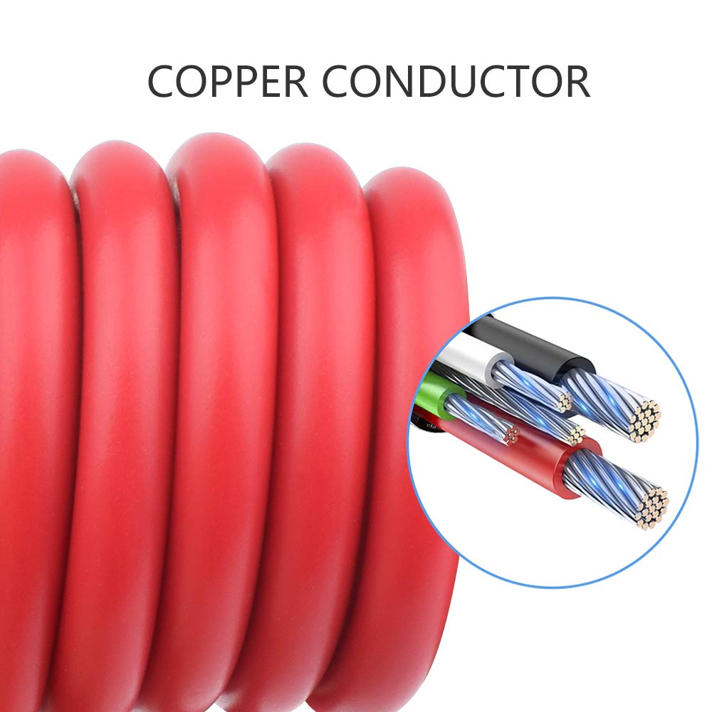 Koffmon 3.5Mm To Usb Cable Charger Cord Compatible With Beats By Dr.Dre Studio Solo Wireless Headphones (Red)