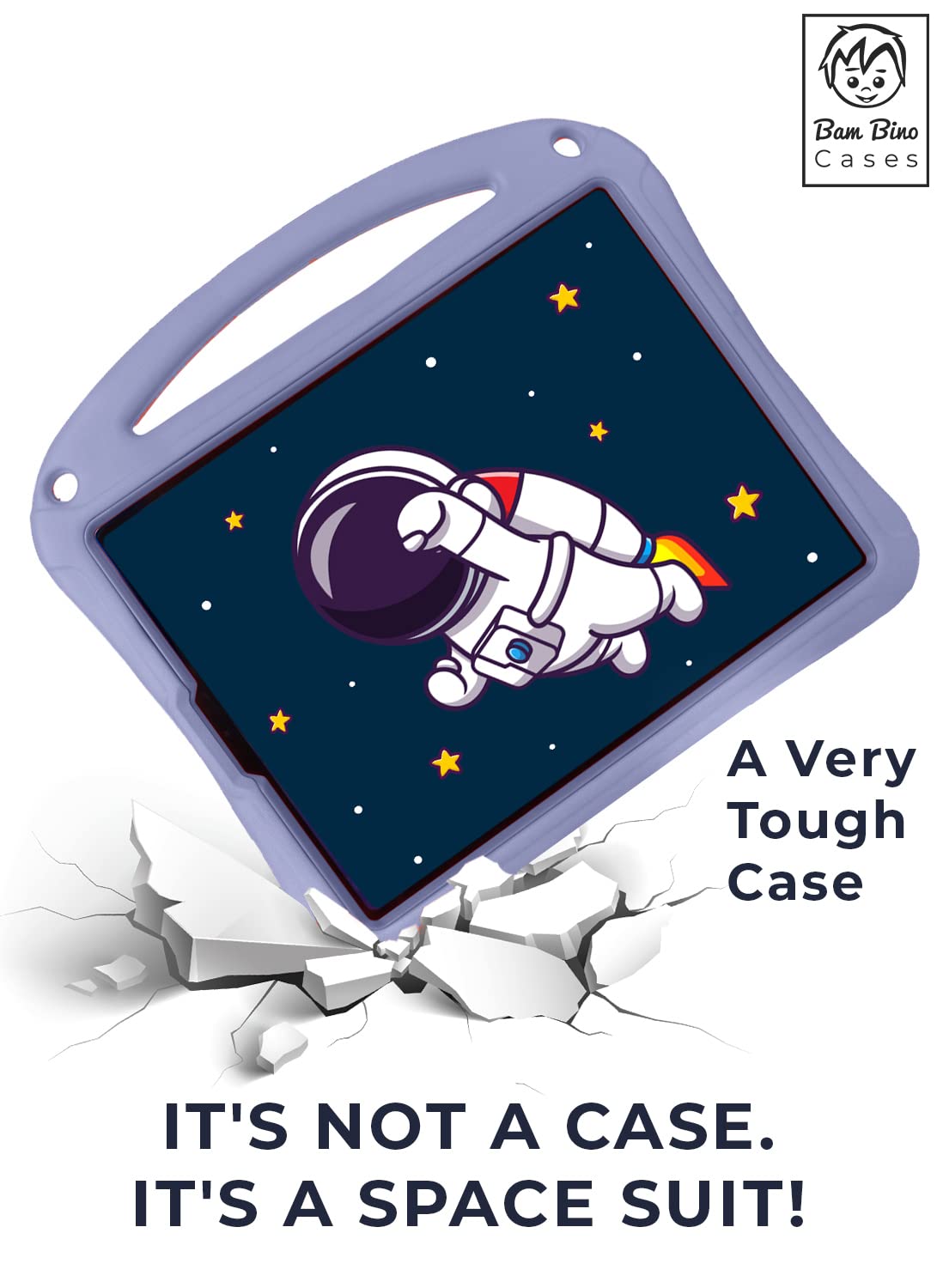 Bam Bino Space Suit Case For Ipad Pro 12.9'' 3Rd/4Th/5Th/6Th Generation (2018 2022) Models (Nebula Violet)   [Not For Ipad Pro 1