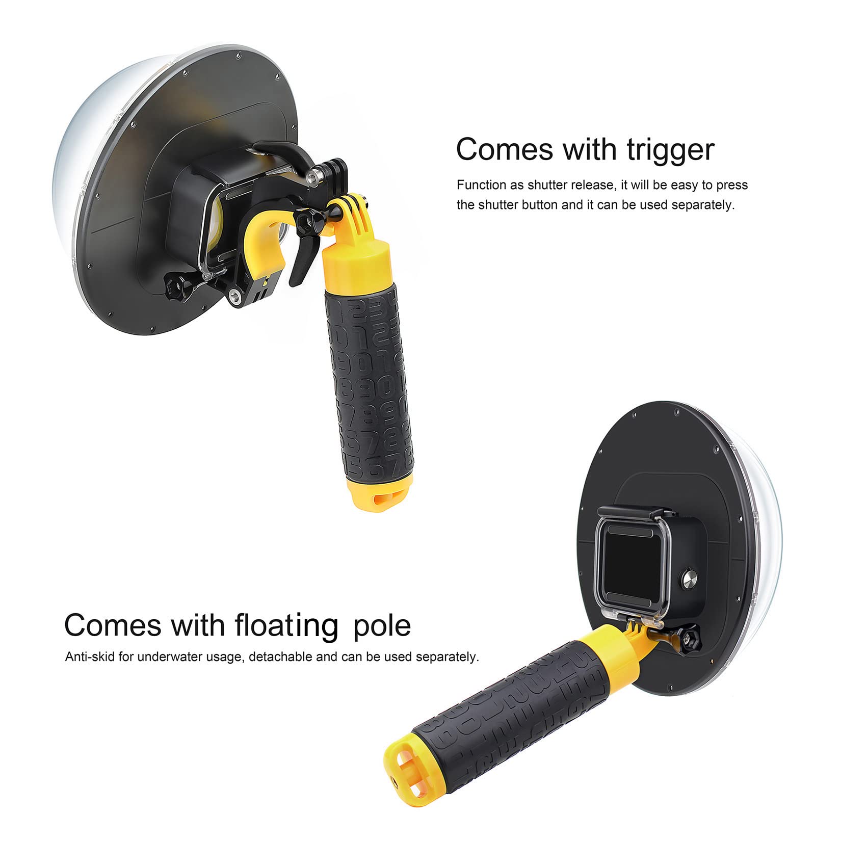 Soonsun Dome Port Lens For Gopro Hero 5 6 7 Black Silver White Hero (2018) With Waterproof Housing Case Trigger Floating Hand Gr