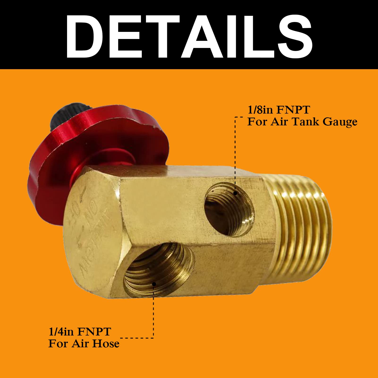 2 Pack Air Tank Manifold With Fill Port,Sunroad Aluminum Knob,Safety Valve And Relief Bypass 1/2'' Npt Tank X 1/4'' Npt Hose X 1