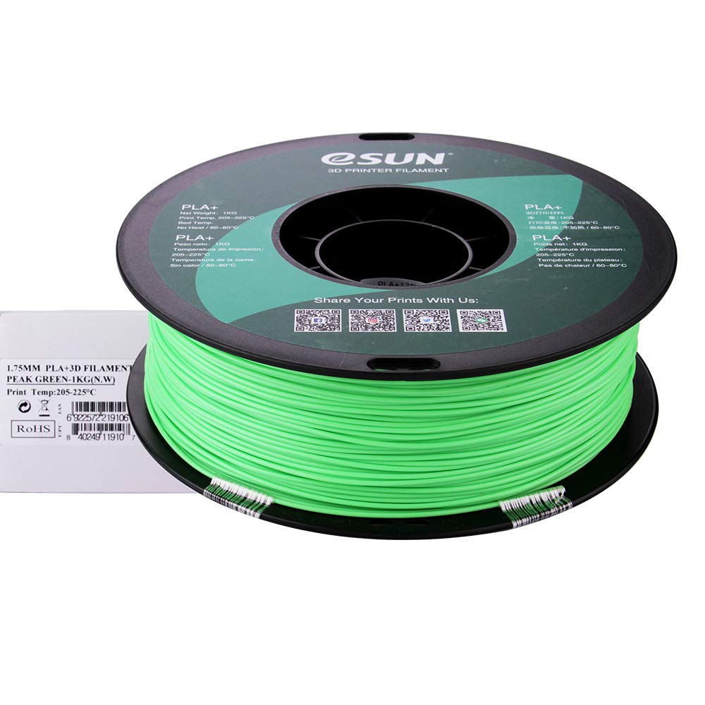 Esun Pla Pro (Pla+) 3D Printer Filament, Dimensional Accuracy +/  0.03Mm, 1Kg Spool, 1.75Mm, Peak Green/Light Green, Pantone 359
