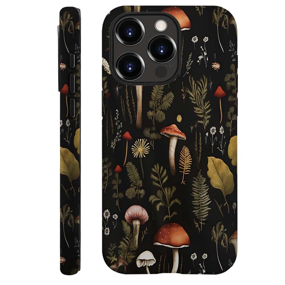 Seized Case Compatible With For Iphone 12 Pro Max,Vintage Mushroom Snail Daisy Leaf Phone Case For Girl Women Boy Men,Durable Pr