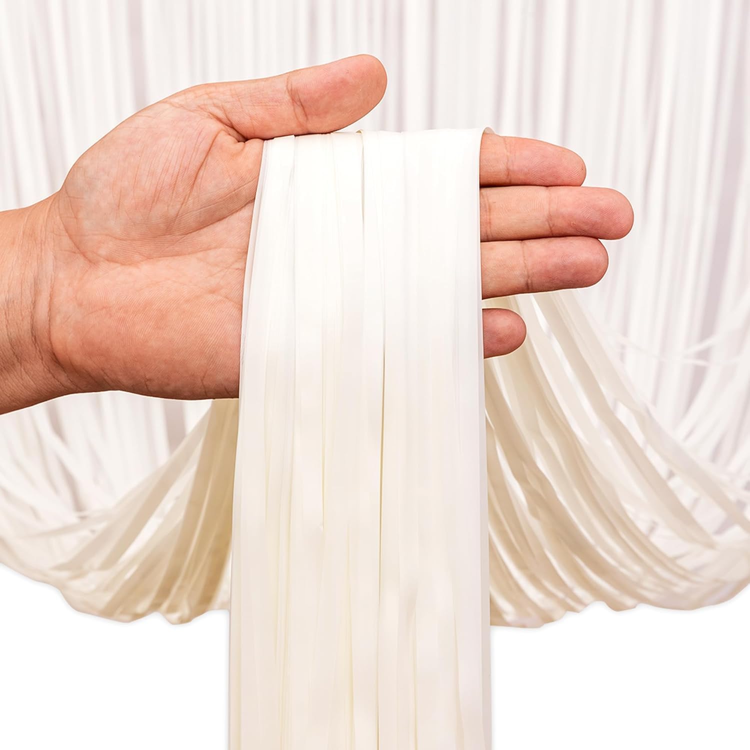 Braveshine Tinsel Photo Backdrop Curtains   2 Pack 3.2X8.2Ft White Foil Fringe Streamer Curtain For Birthdays, Christmas,Engagem