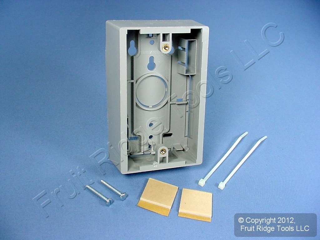 Leviton Surface Mount Backbox, Single Gang, 1.45, 42777-1GB, Grey