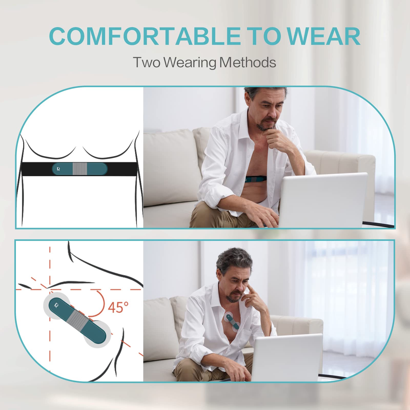 Livenpace Ai Hr Monitor, 24 Hours Chest Lead Device With Free Ai Analysis & Pc Report, Chargeable Recorder, Hhm1