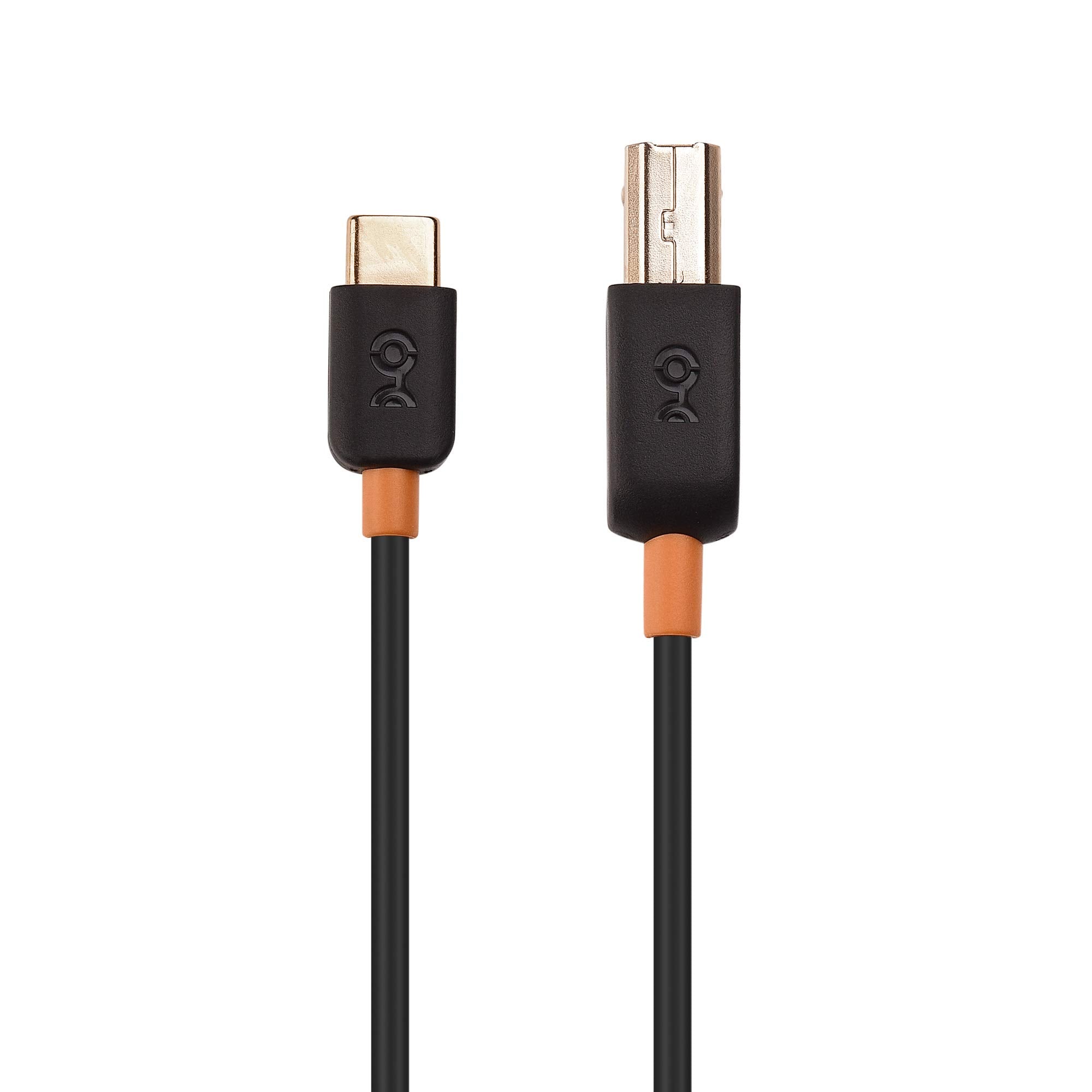 Cable Matters USB B to USB C Cable - 6.6ft Black, Copper, Model 201002-BLK-2m-E, Compatible with Printers and MIDI Devices
