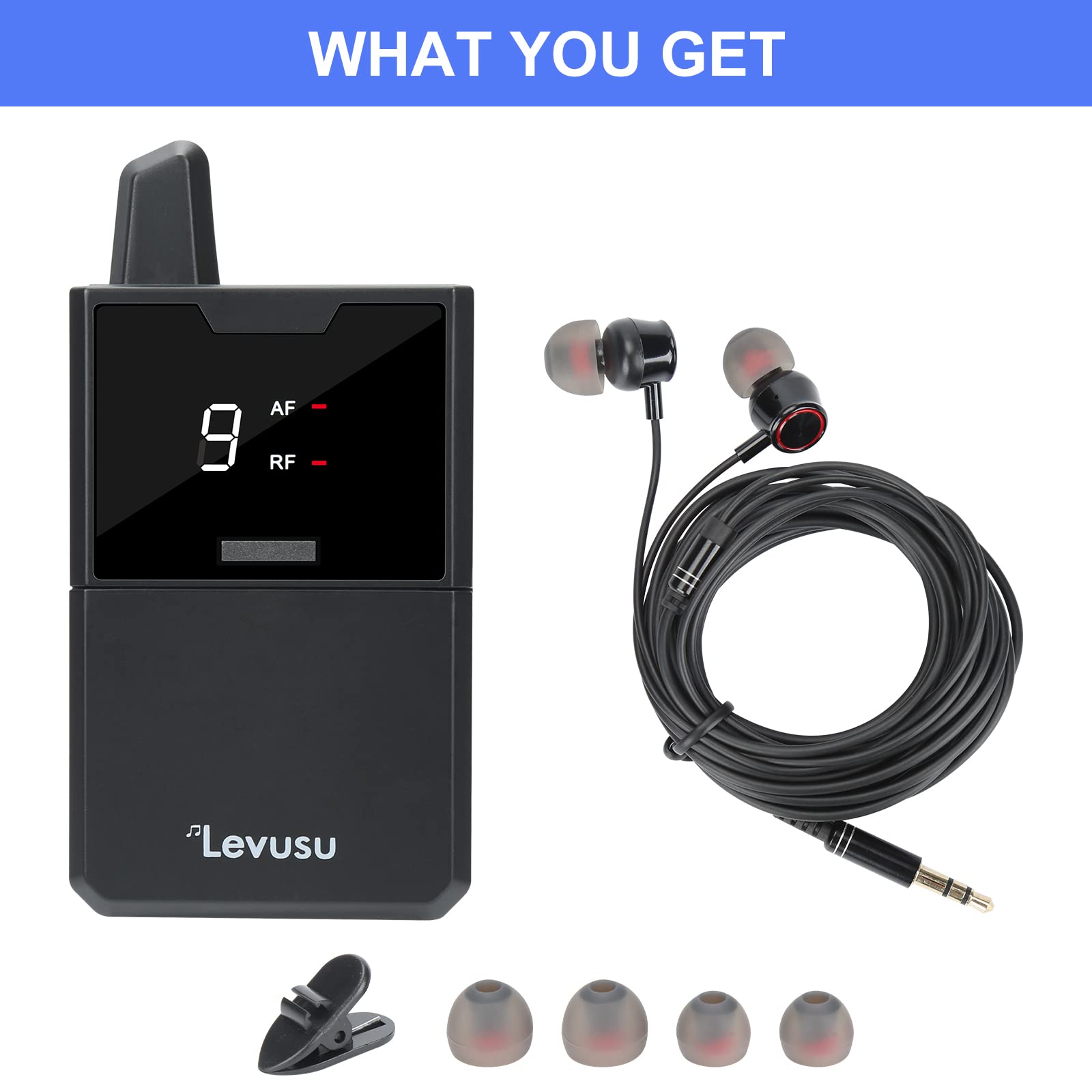 Levusu Only Bodypack With Earphone,180Ft, Professional Iem Stereo System Transmitter And Beltpack Receiver For Studio, Band Rehe