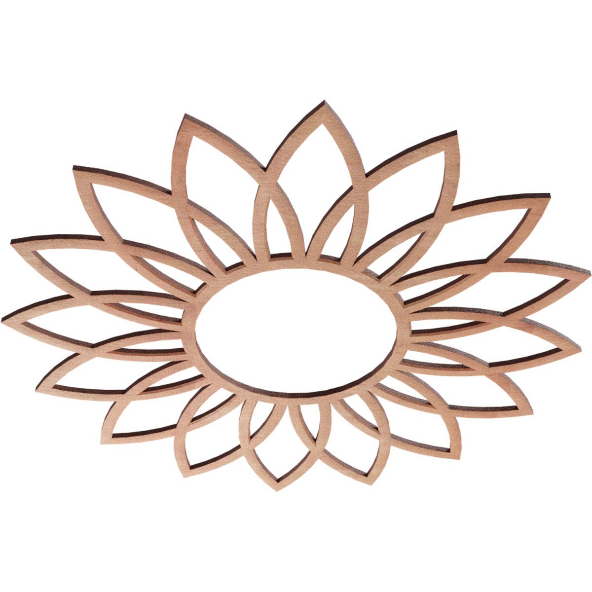 Ekena Millwork 20''Od X 7''Id X 1/4''T Daisy Wood Fretwork Pierced Ceiling Medallion, Cherry
