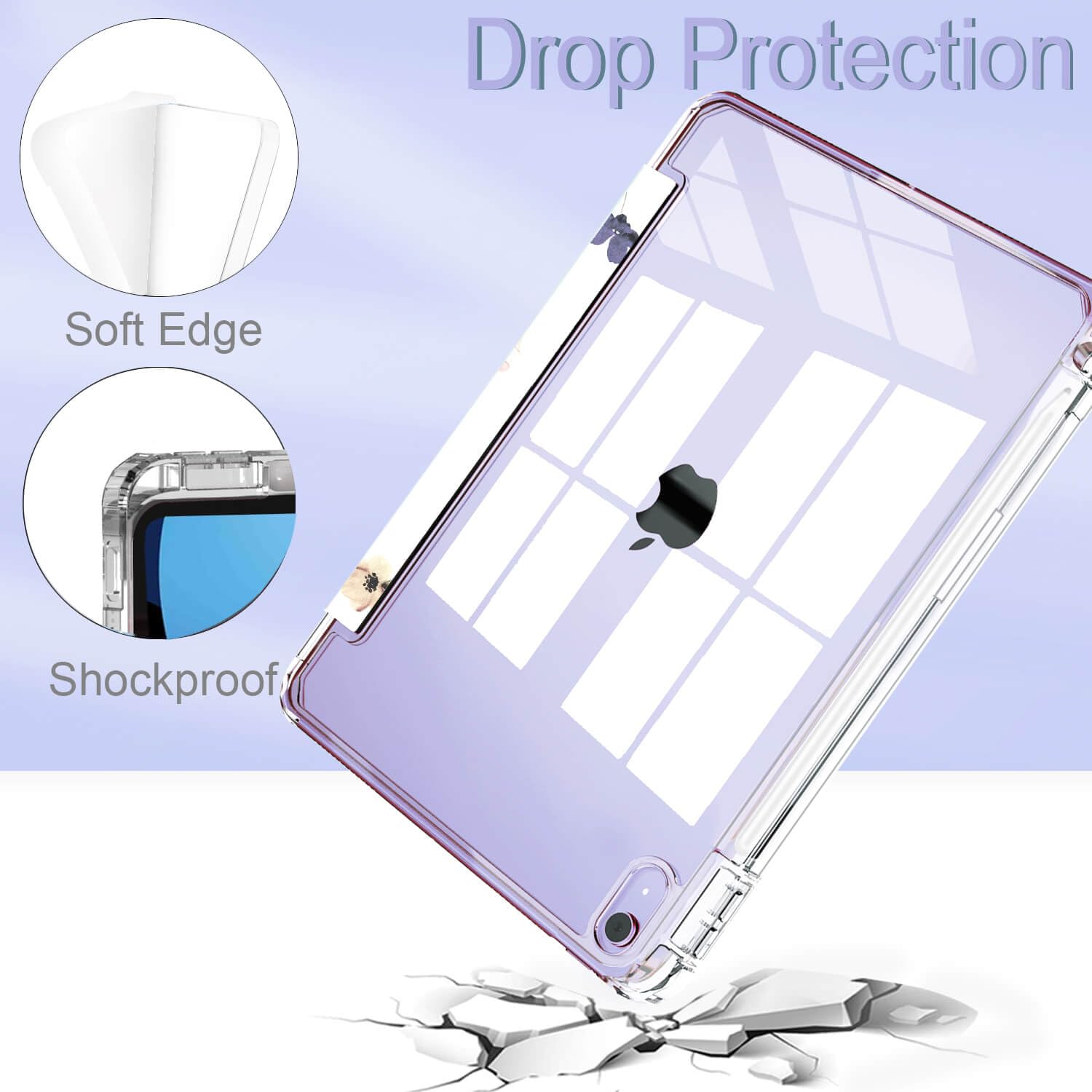 Feams Case For Ipad Air 11 Inch M2 (2024) / Ipad Air 5Th Generation Case, Trifold Ipad Air 5Th/4Th 10.9 Inch 2022/2020 Case Clea