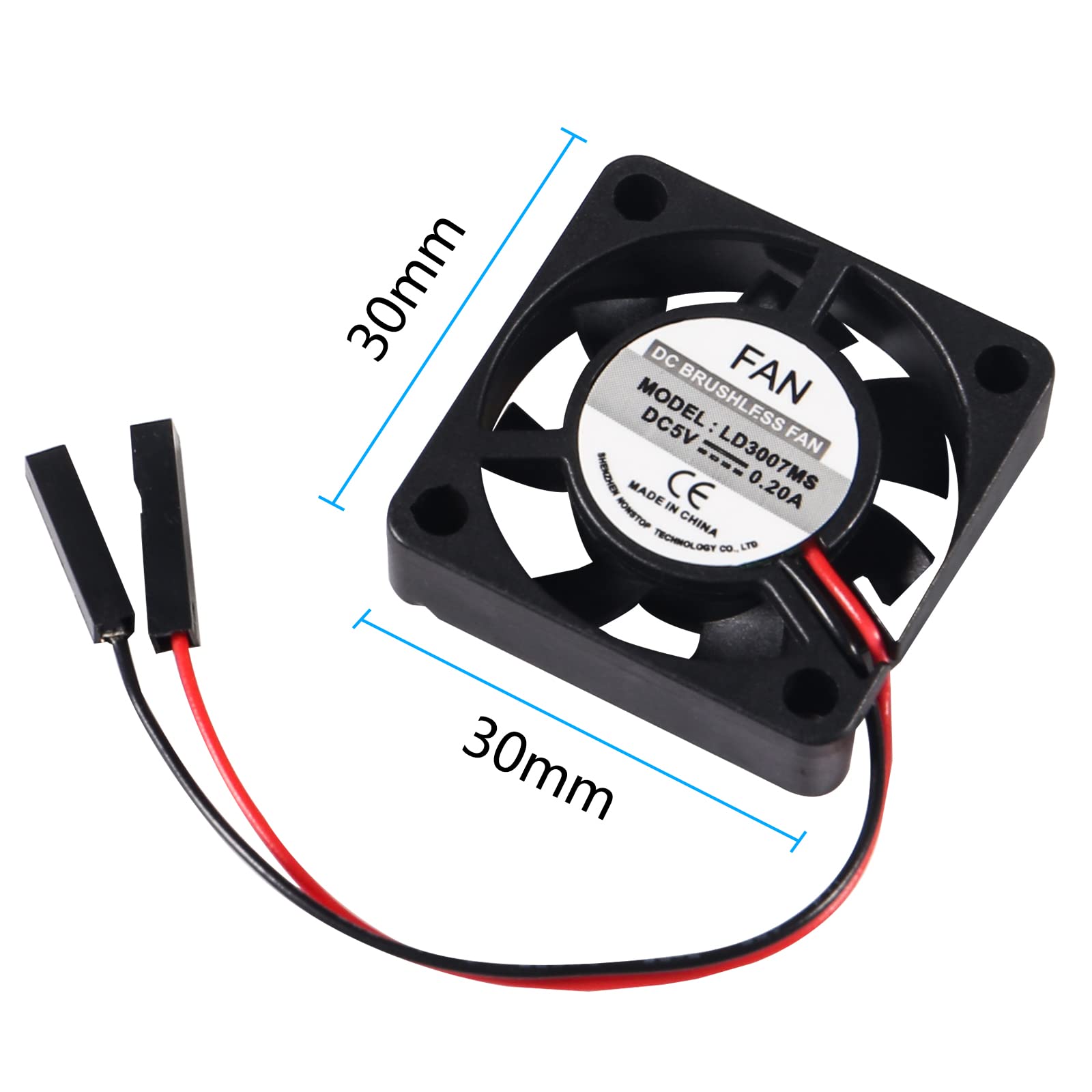 Aitiao 6Pcs 3007 Cooling Fan For Raspberry Pi 4 Fan 30X30X7Mm Pi Brushless Cooling Fan 3.3V 5V Dc Quiet Fan With Screw Kit For R