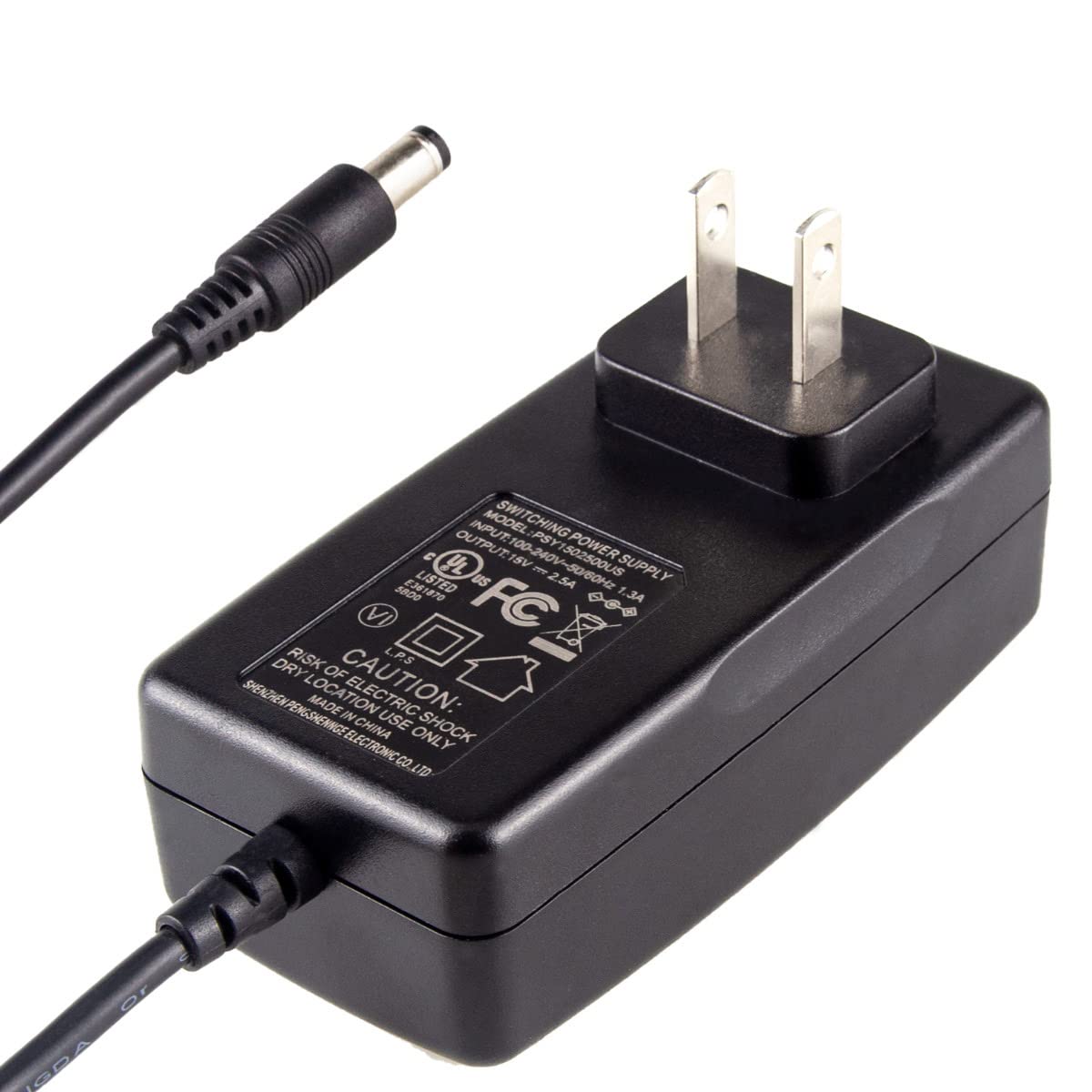 Portable Power Station Charger Adapter, FANLIDE 15V 2.5A Power Supply Adapter Charger Compatible with 150-200W Portable Power St