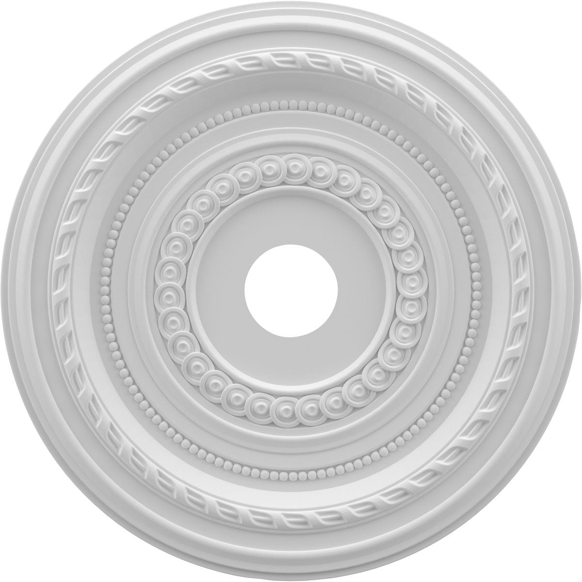 Ekena Millwork Cmp22Co Cole Thermoformed Pvc Ceiling Medallion (Fits Canopies Up To 6''), 22''Od X 3 1/2''Id X 1''P