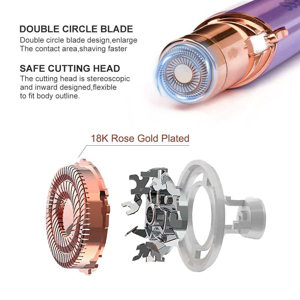 Tuokiy Flawless Finishing Touch Facial Hair Remover Tool For Women   6 Replacement Heads, As Seen On Tv