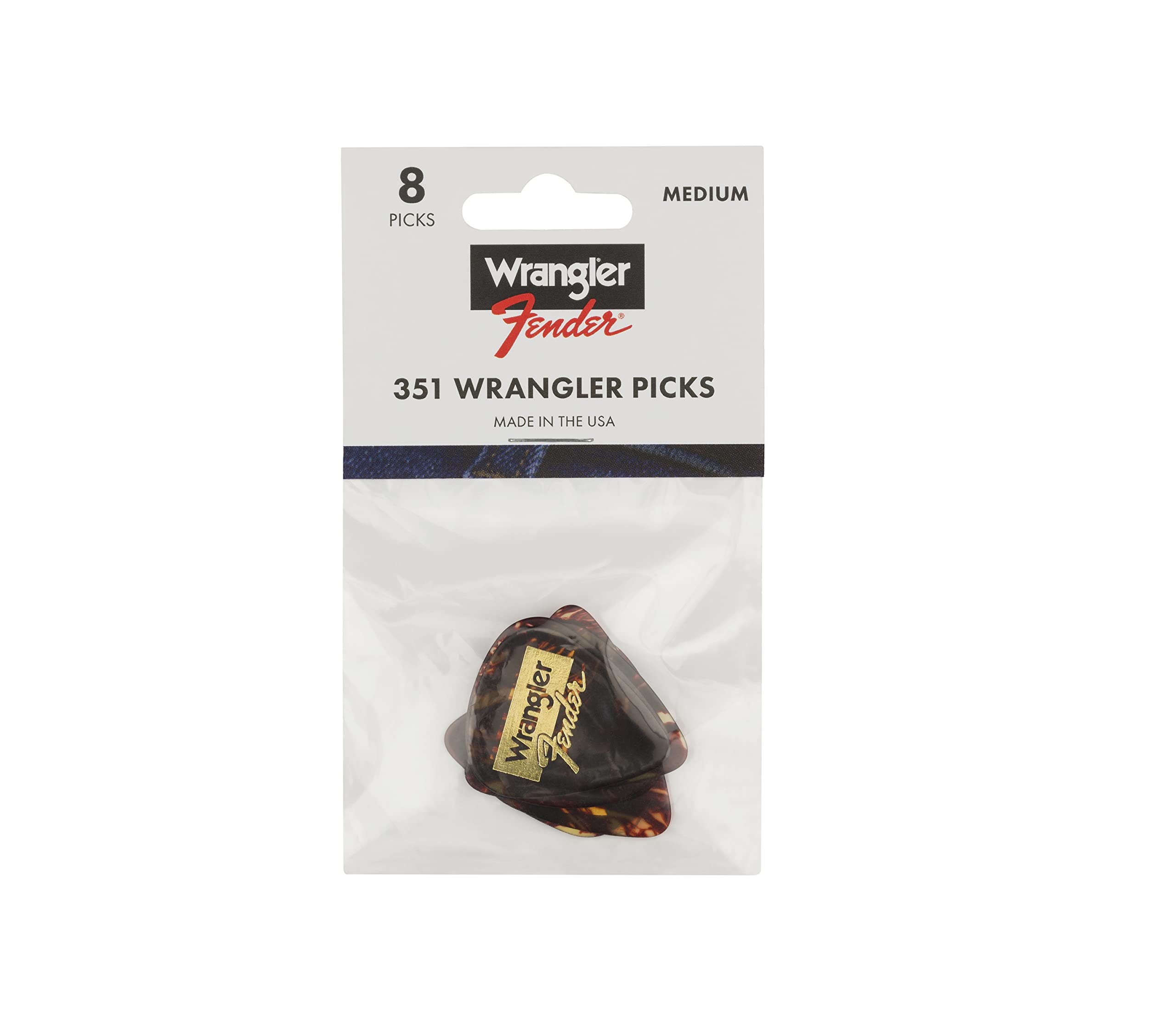 Fender Wrangler, 351 Shape, Tortoiseshell, (8) Guitar Picks (1980351040)