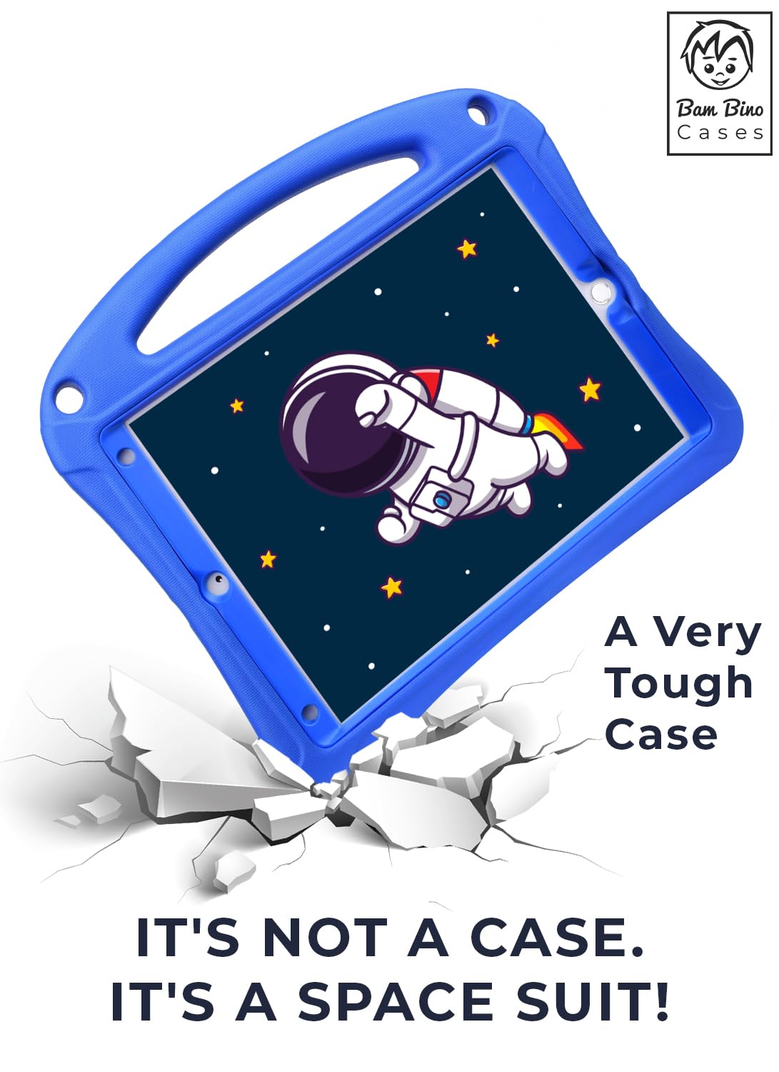 Bam Bino Space Suit Ipad 9Th Generation Case Kids, Ipad 8Th/7Th/10.2 Inch Ipad Case For Kids | Lightweight Cover With Screen Pro