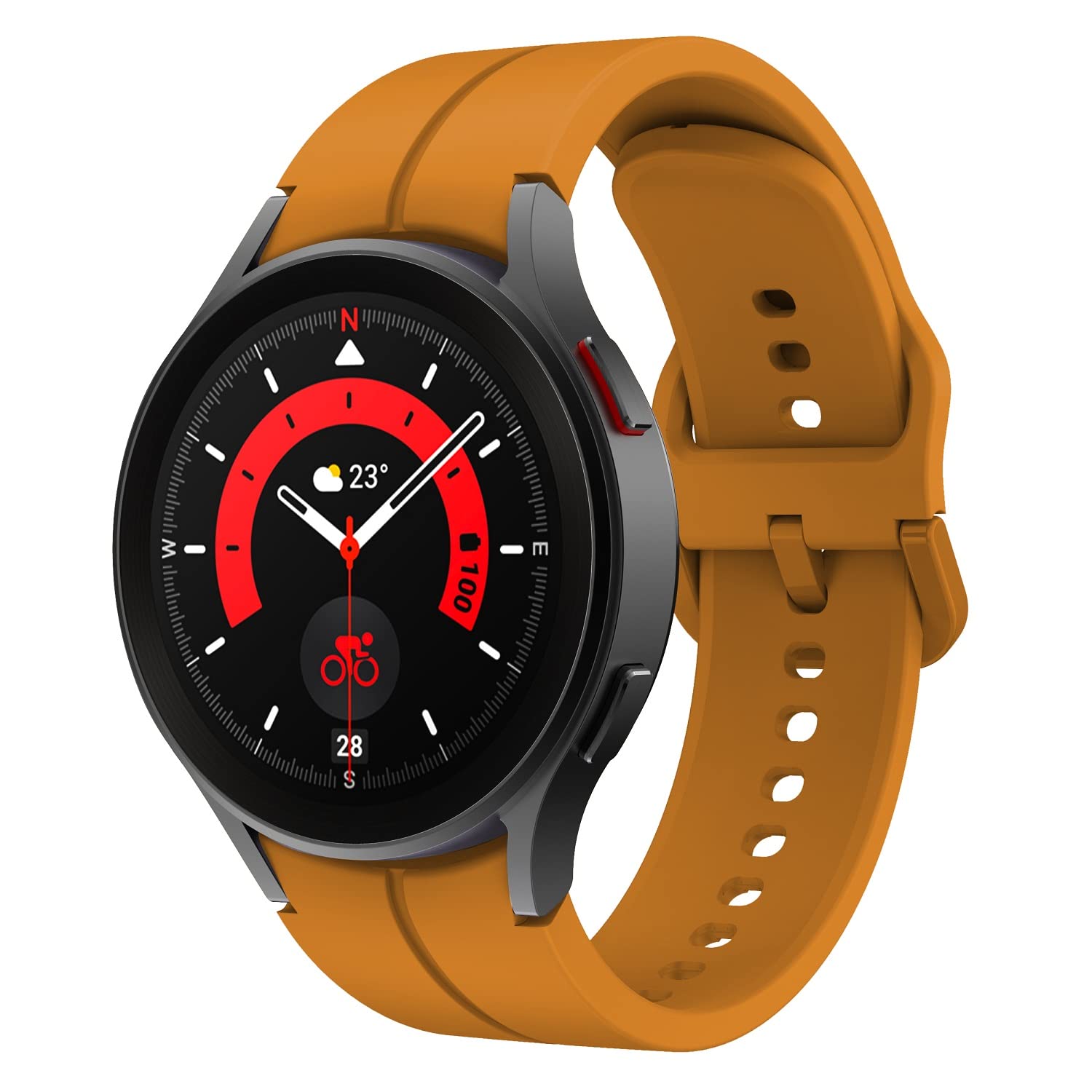 Band Compatible With Samsung Galaxy Watch 5 Pro 45Mm/Galaxy Watch 5 40Mm 44Mm Bands, No Gap Silicone Replacment Strap With Color