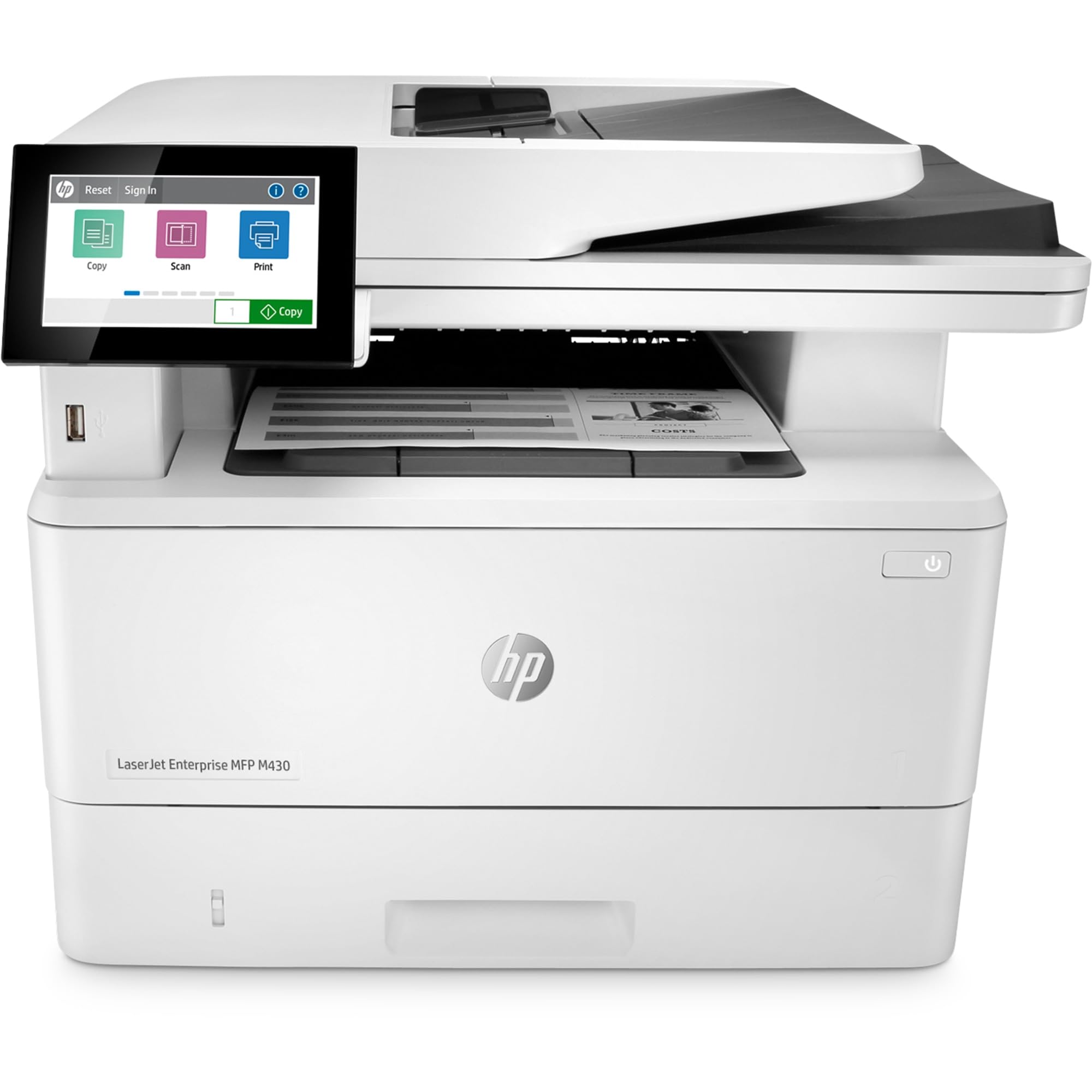 HP LaserJet Enterprise MFP M430f Monochrome All-in-One Printer with built-in Ethernet & 2-sided printing (3PZ55A),white, Large