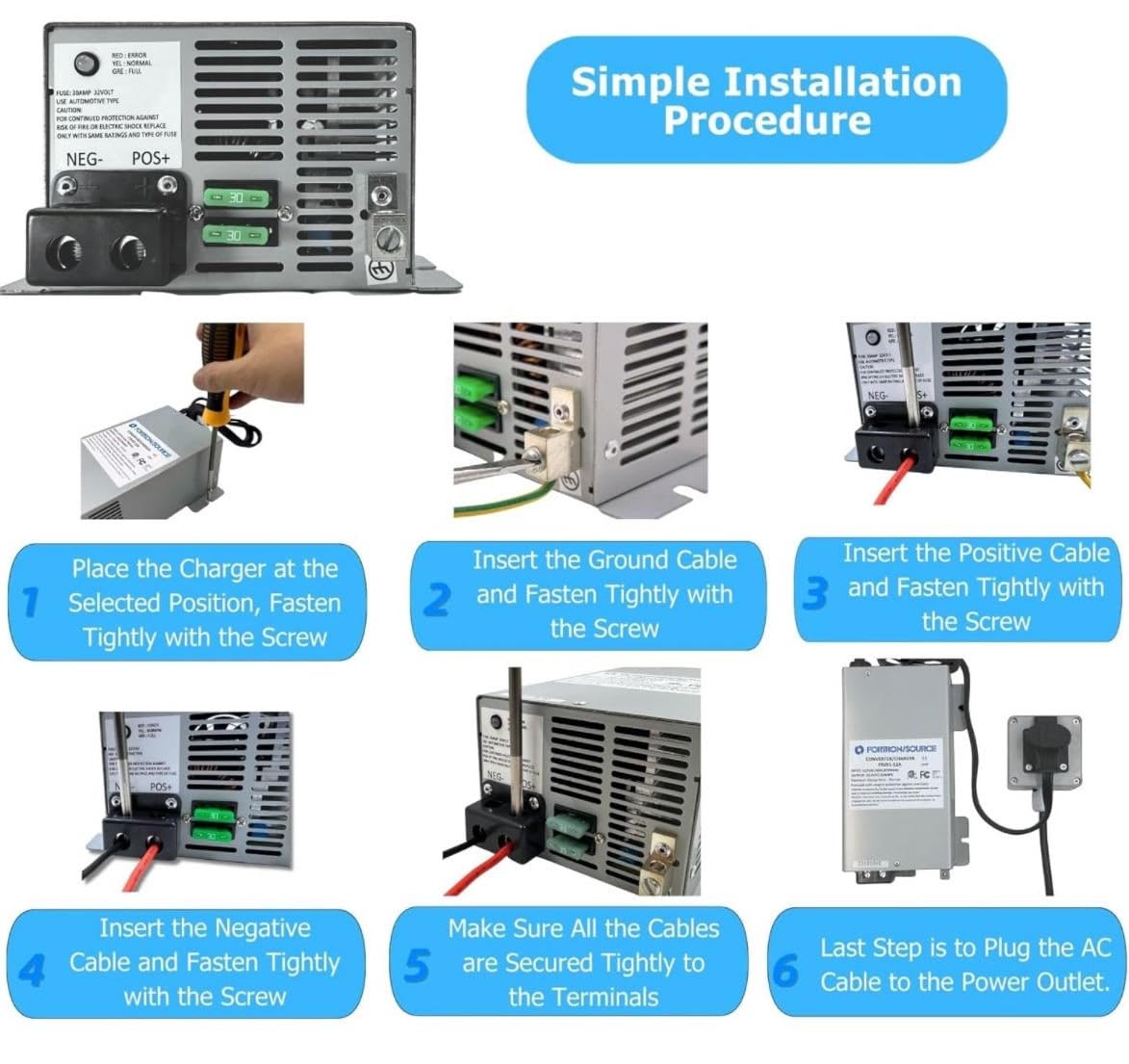 Fortron Source 55Amp Rv Converter Charger Srv Series 55A Recreational Vehicle Power Supply Ac Dc Converts 120Vac To 13.75Vdc Fsv