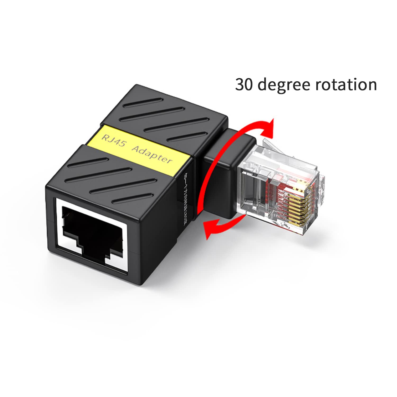 2 Pack Cat6 Ethernet Extenders 360� Rotation, Cat5 Cat6 Extension Adapter 90 Degree Right Angle Network Lan Rj45 Male To Female Connector (Rj45 Rightangle)