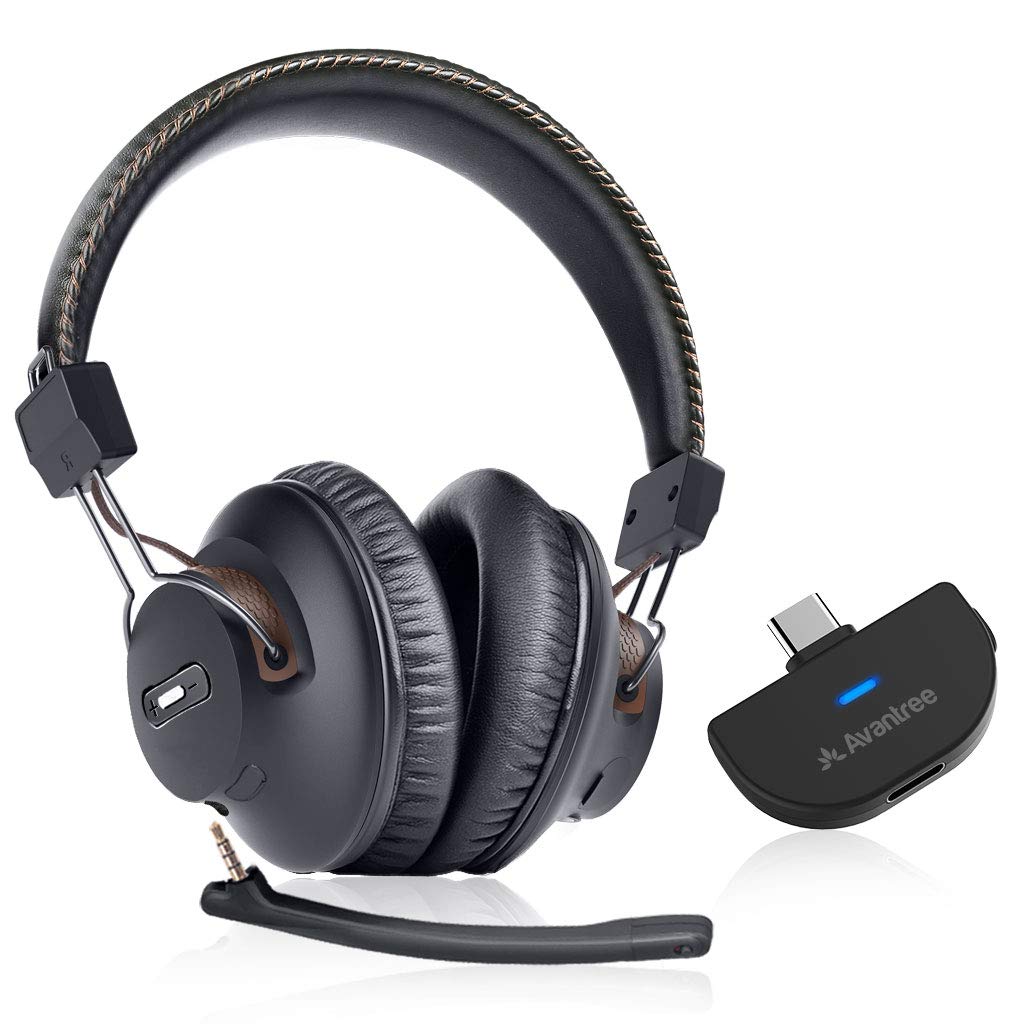 Avantree C519M   Bluetooth Headphones With Mic For Ps5 & Switch, Wireless Headset With Usb C Adapter For Pc & Laptop, Low Latenc
