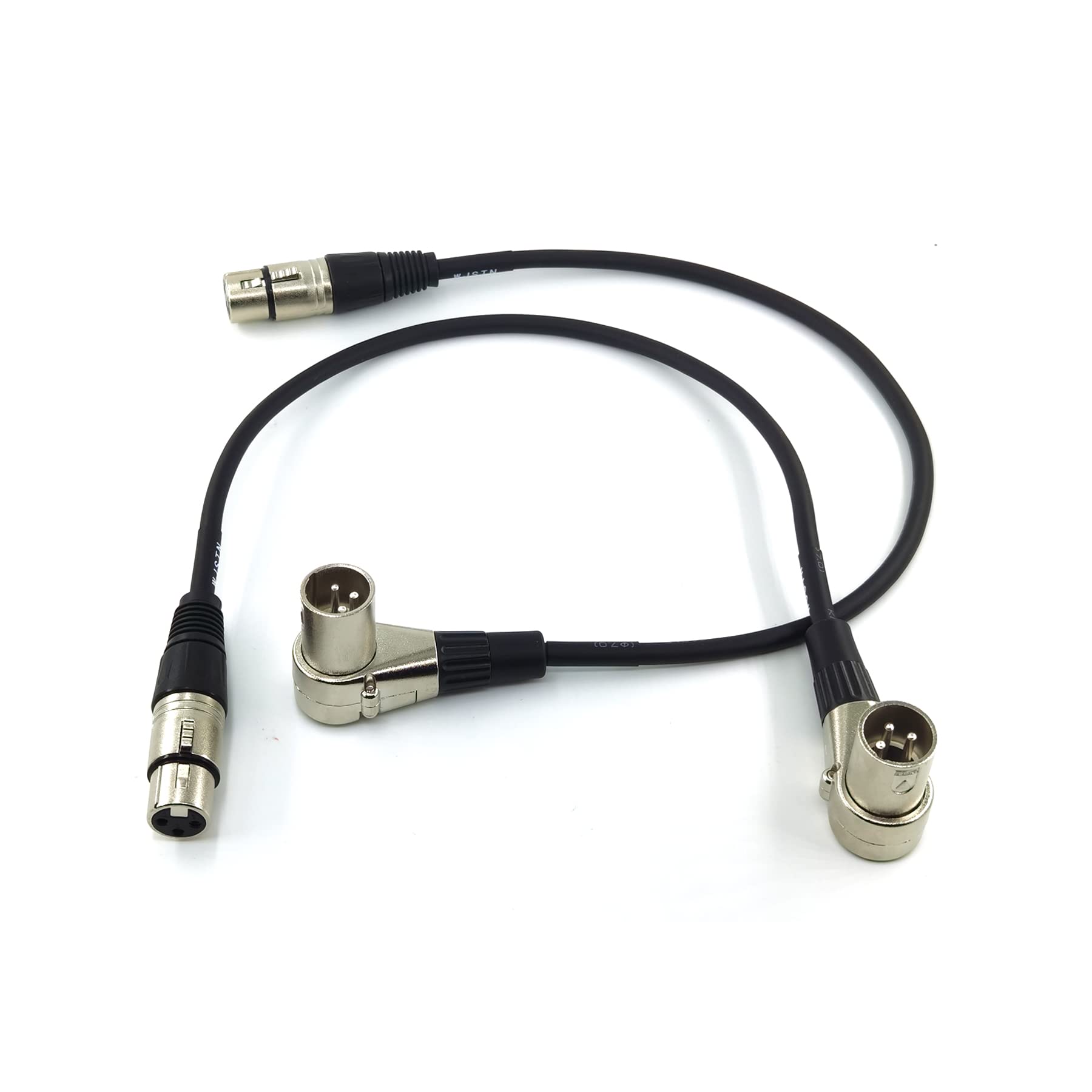 Wjstn Right Angle Male Xlr To Straight Female Xlr, Xlr Adapter Cable 2Pack