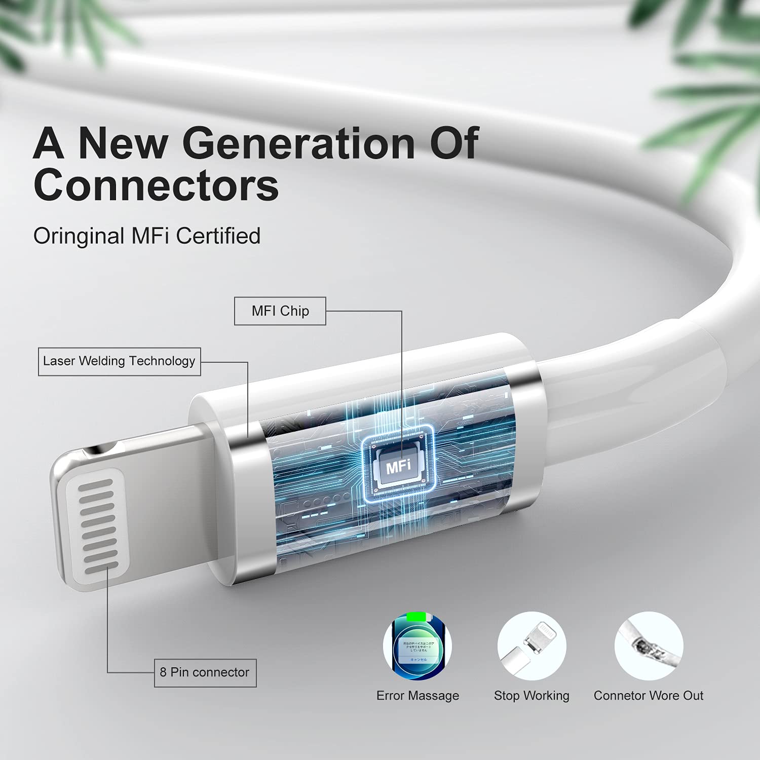 10Ft Usb C To Lightning Cable, [Apple Mfi Certified] Fast Charger For Iphone 14/14 Pro Max/13/12 Pro/12 Mini/11 Pro/X/Xs/Xr/8 /I