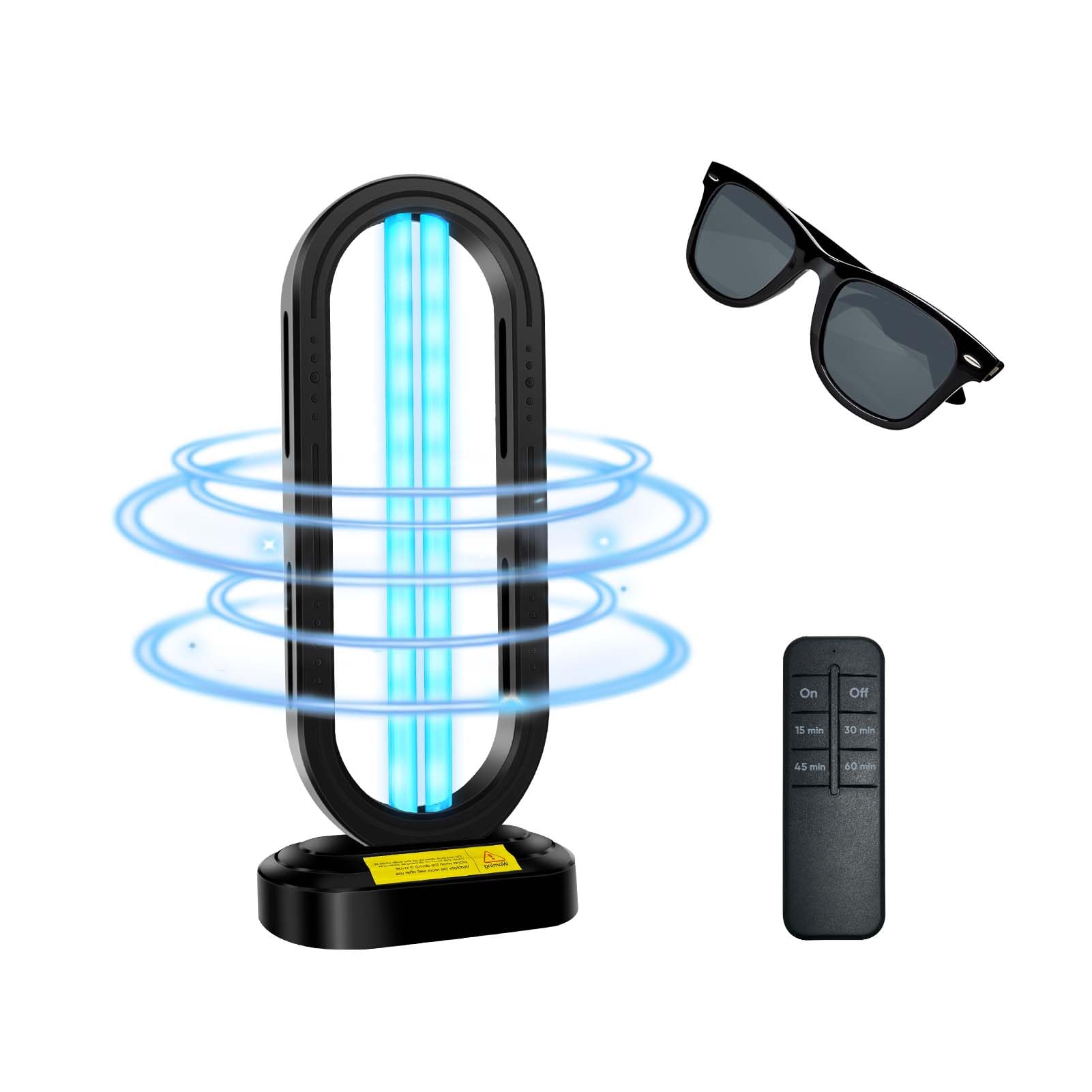 Feefir UV Light Sanitizer,4-Speed Timing and Remote Control UVC Home Disinfection Device,Portable Ultraviolet Light Sanitizer fo