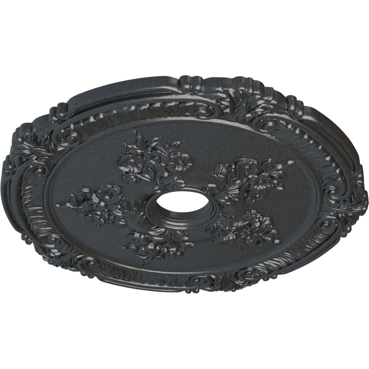 Ekena Millwork Cm26Atpes Attica With Rose Ceiling Medallion, 26''Od X 3 3/4''Id X 1 1/2''P, Hand Painted Pewter