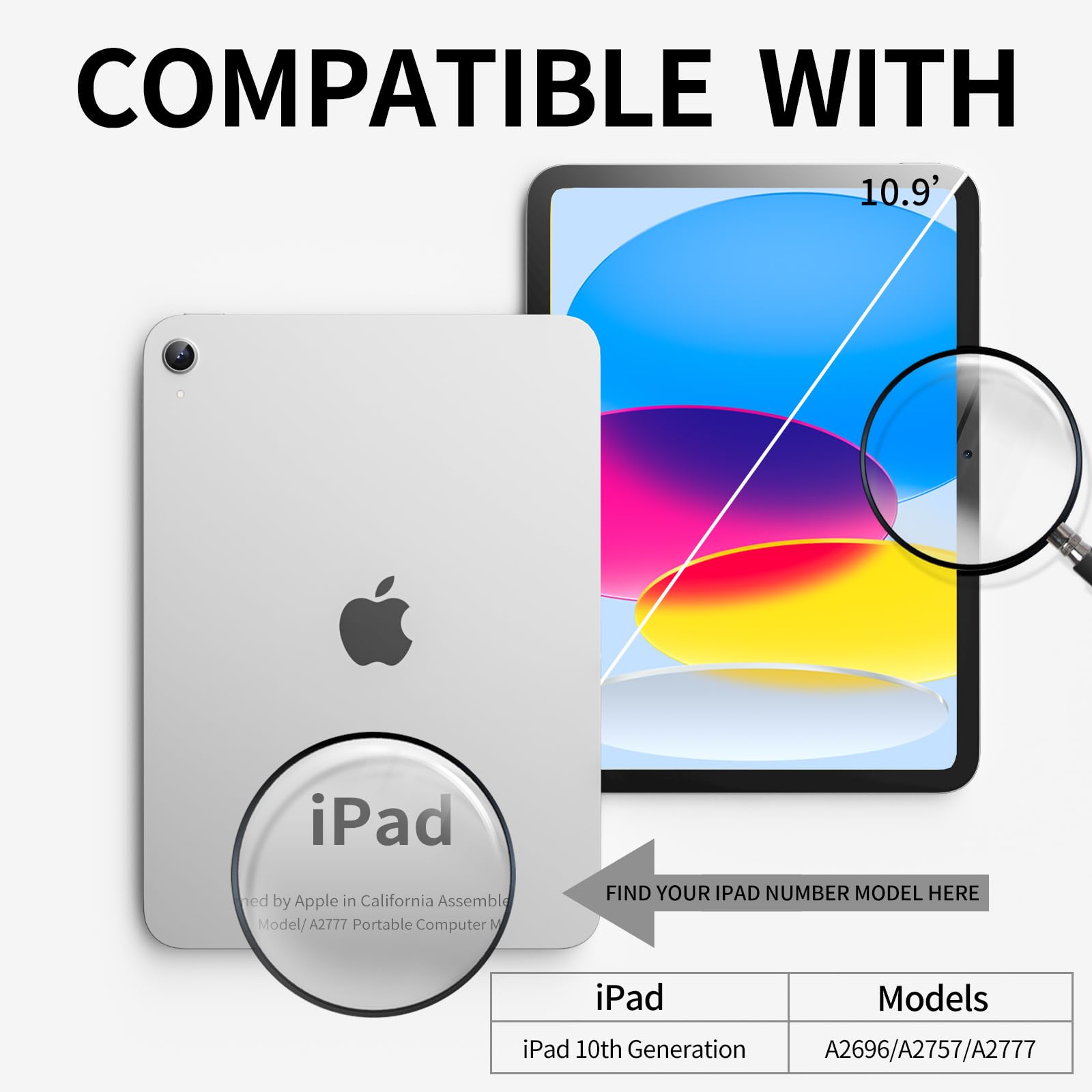 Piznernico Slim Trifold Case For Ipad 10Th Generation With Pencil Holder, Ipad 10 Case 10.9 Inch 2022 For Kids, Lightweight Shel