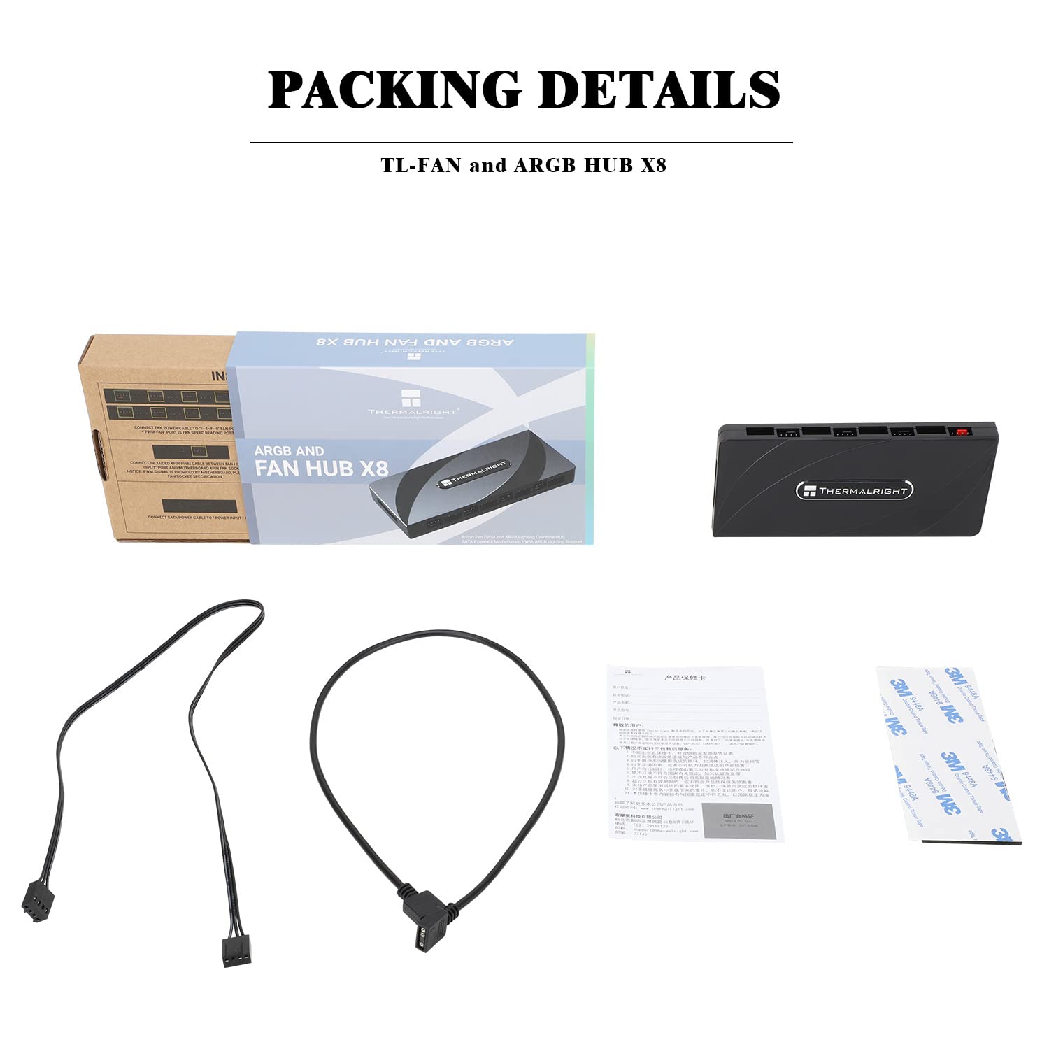 Thermalright Argb Fan Hub Controller Support 8 Groups Of Fans, 8 Port 4 Pin Pc Fan Controller, 5V 3Pin Argb Fan Hub, Strong Past