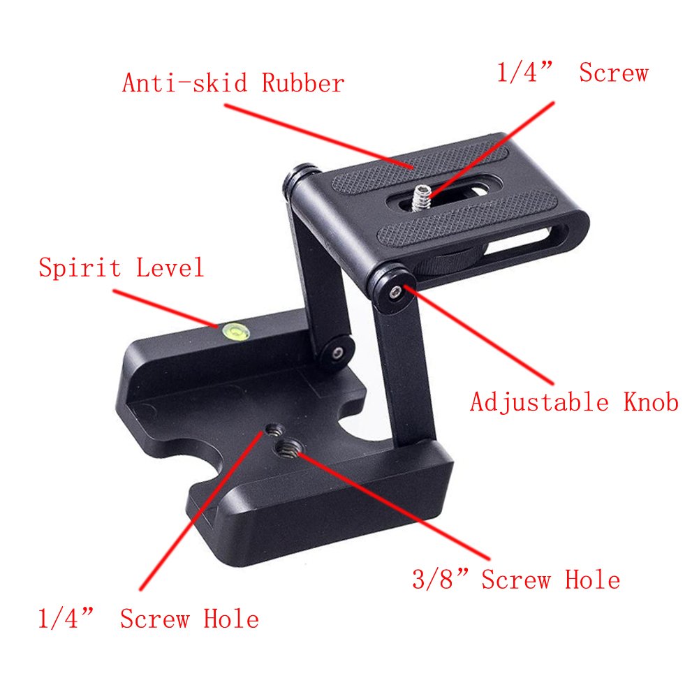 Walway Folding Z Flex Tilt Tripod Head Quick Release Plate Stand Holder For Canon Nikon Sony Camera Dslr Camcorder Tripod