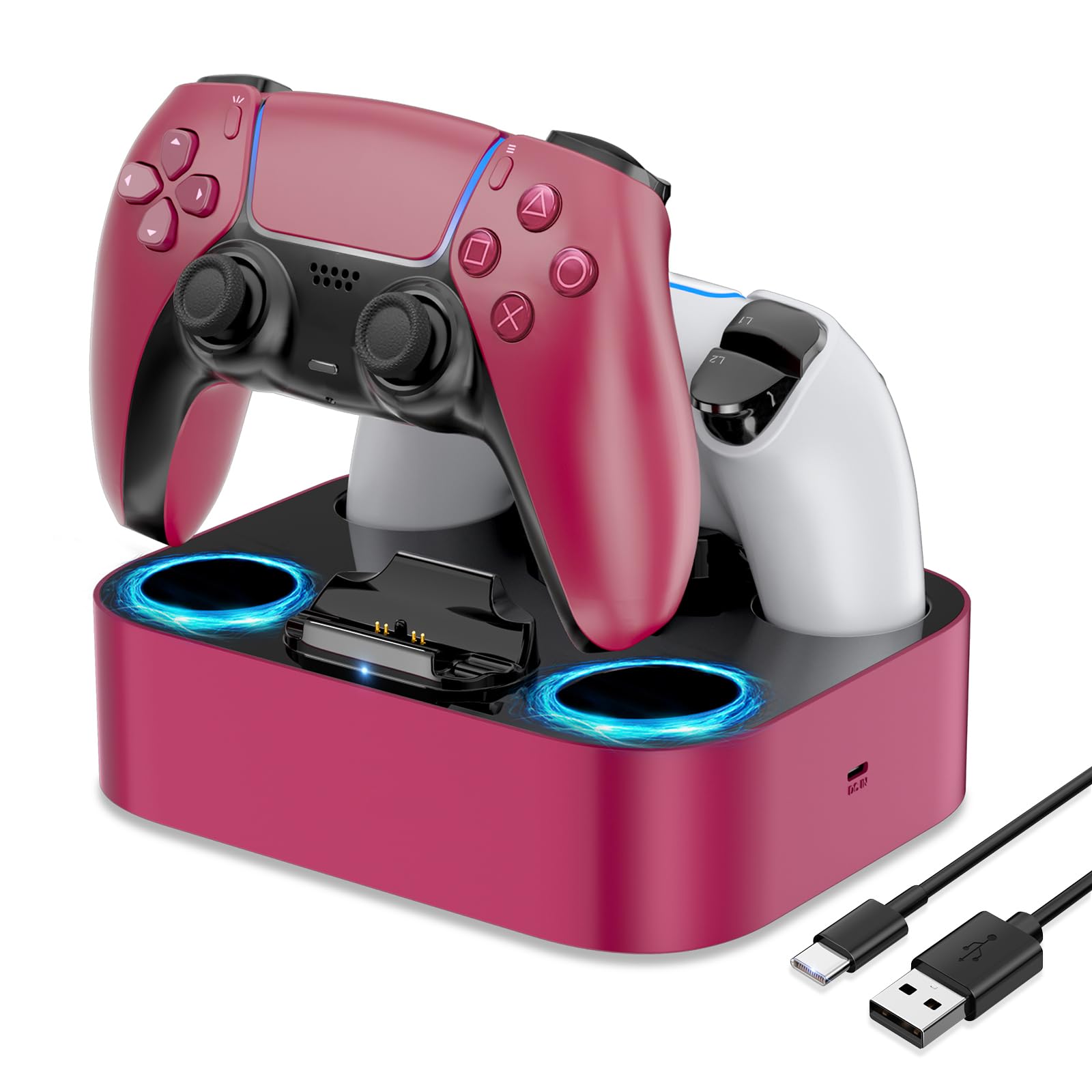 LVFAN PS5 Controller Charger Station, Fast Charging Dock for PlayStation 5 Controllers, Dual Controller Charging Stand Replaceme