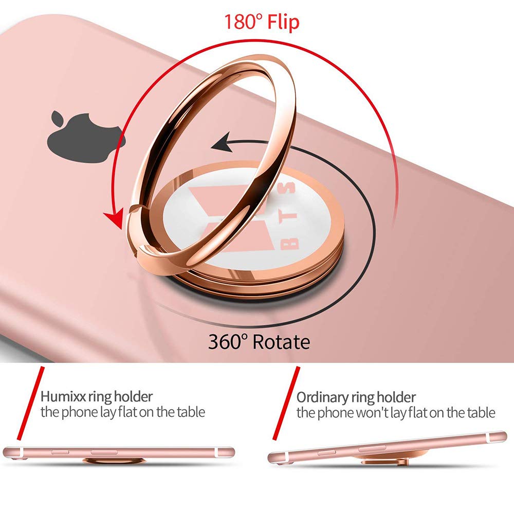 2 Pack Phone Ring Holder Finger Kickstand Universal 360 Rotation Metal Ring Grip For Magnetic Car Mount Compatible With All Smar