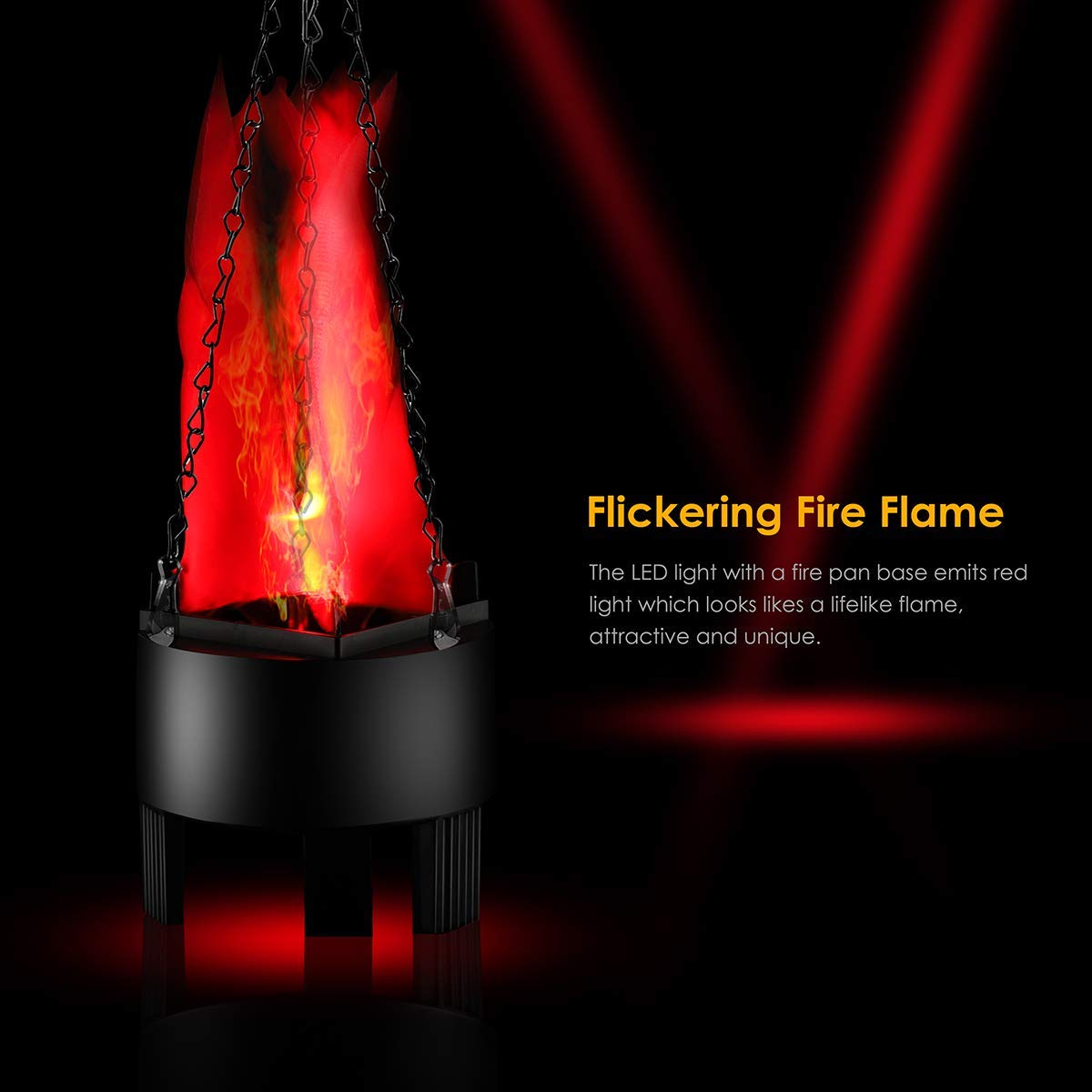 Mifxin Electric Led Flame Fire Light Hanging Brazier Lamp Simulated 3D Fire Flame Lighting For Halloween Christmas Party Bar Sta