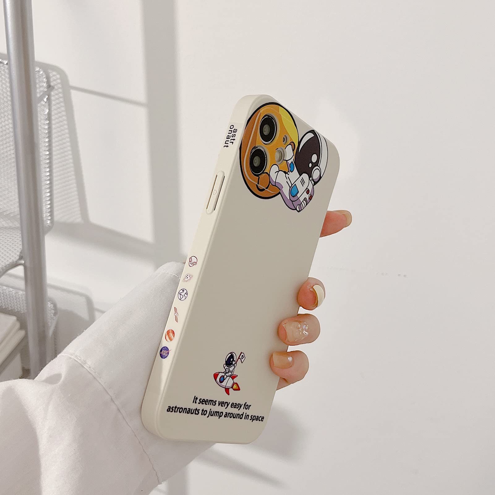 Yonds Queen iPhone 11 Pro Phone Case Cartoon Astronaut Space Rocket Moon Design TPU Protective Hold Moon
