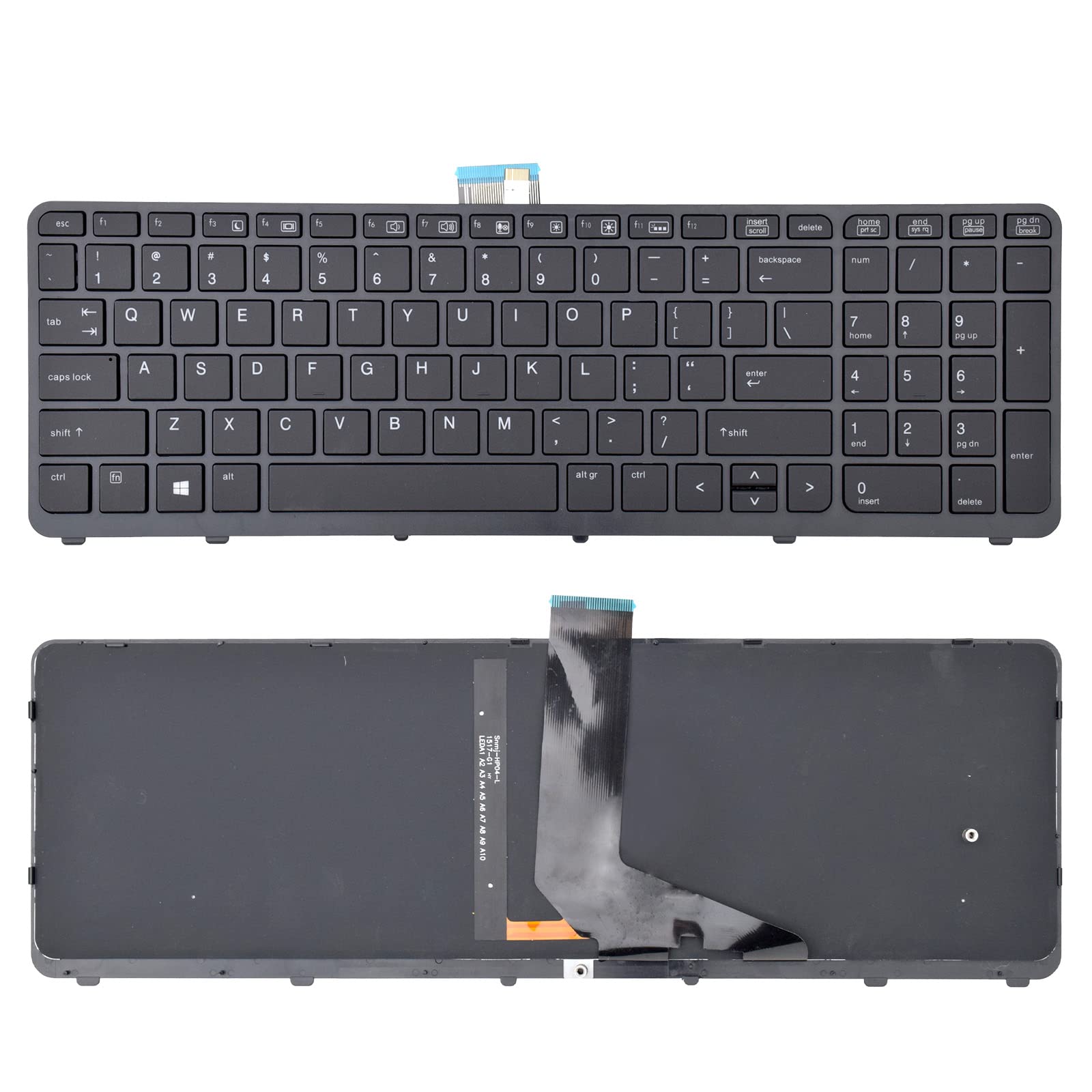Tlbtek Backlight Keyboard Replacement Compatible With Hp Zbook 15 G1,Zbook 15 G2,Zbook17 G1 And Zbook 17 G2 Series Laptop