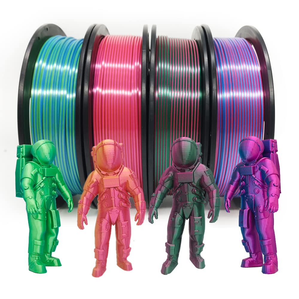 Yousu Silk Dual Color Pla Filament 3D Filament Coextrusion Pla Multicolor Pla Filament 1.75Mm (
