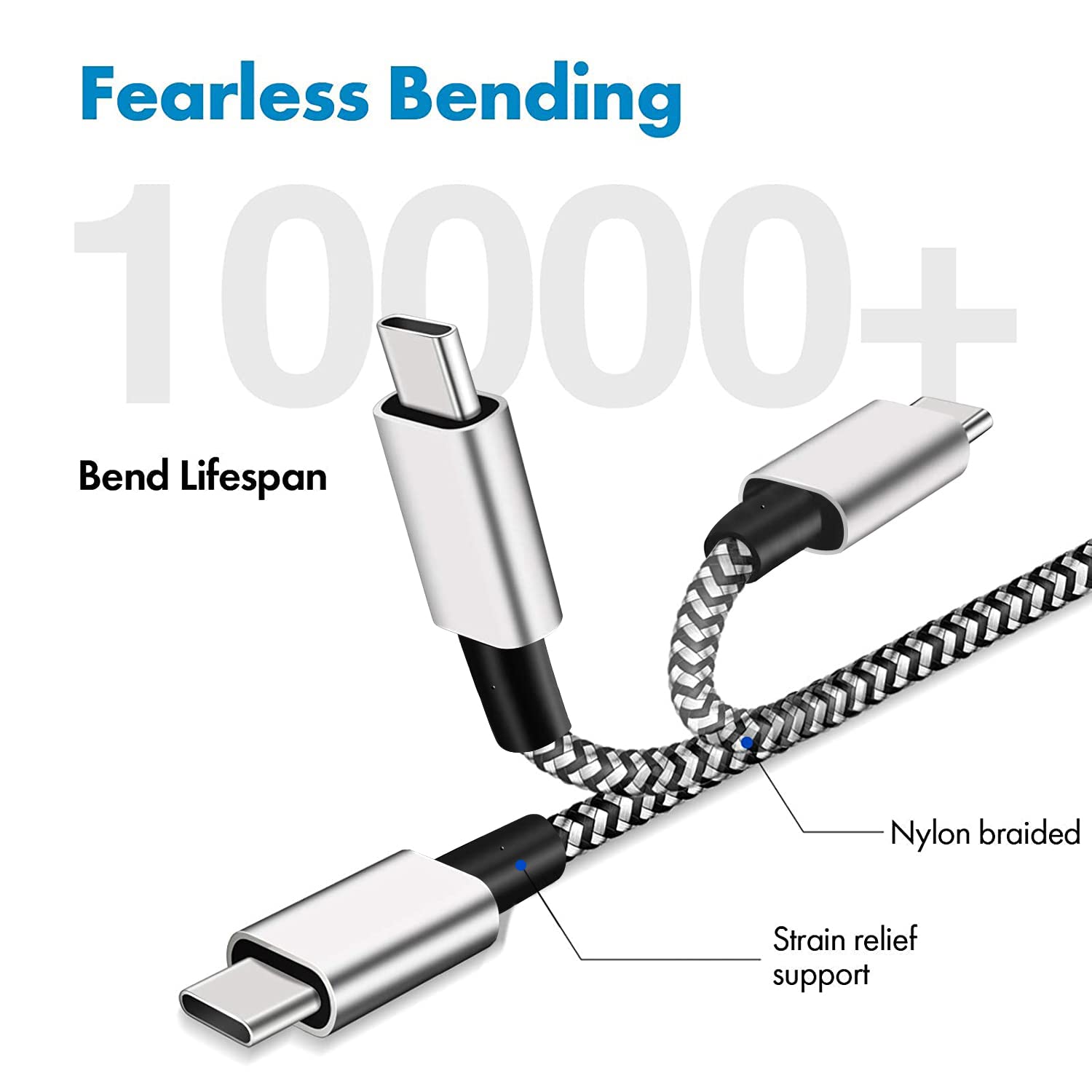 Deegotech Usb Type C Charging Cable Fast Charge 2Pack,6.6Ft Usb C Charger Cable Nylon Braided Long Type C Cable For Samsung Gala