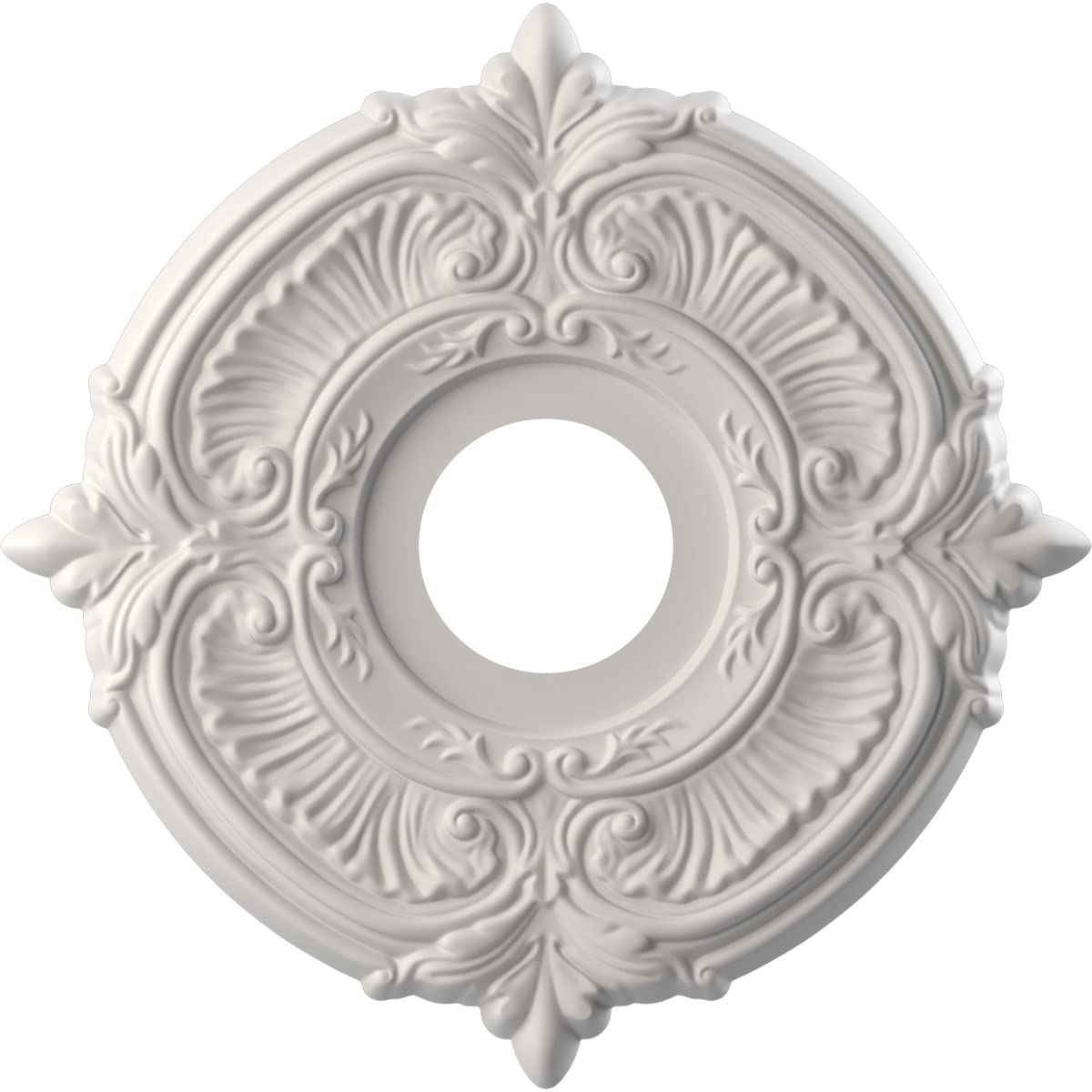 Ekena Millwork Cmp13Atgbw Attica Thermoformed Pvc Ceiling Medallion (Fits Canopies Up To 5''), 13''Od X 3 1/2''Id X 3/4''P, Ultr