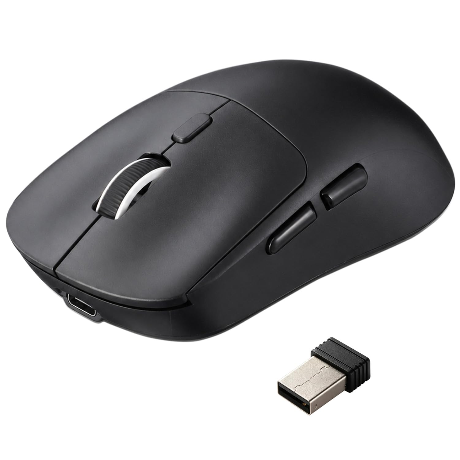 KUNSI Wireless Mouse,Bluetooth and 2.4G USB Wireless Connection,Rechargeable Lightweight Mouse,800/1200/1600 Adjustable DPI, Com