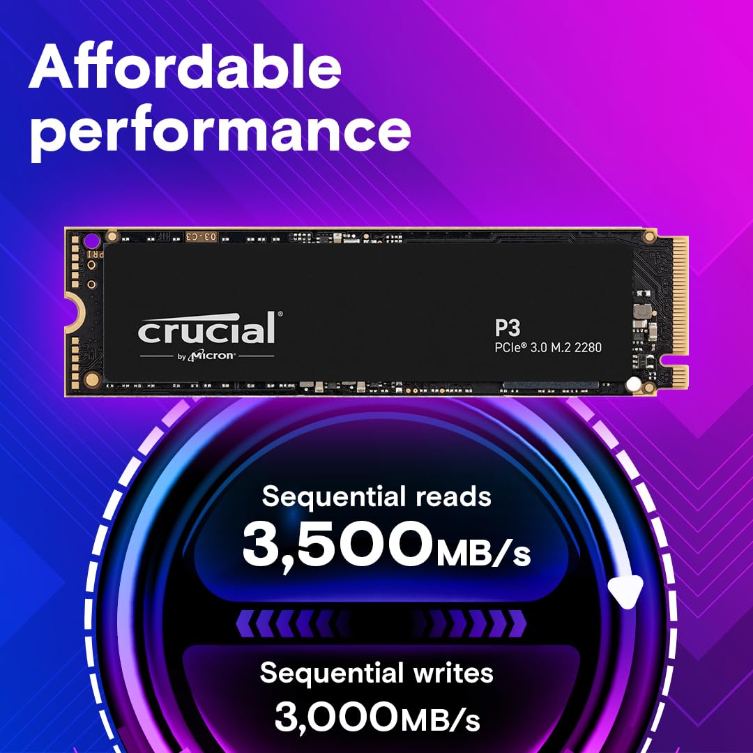 Crucial P3 4Tb Pcie Gen3 3D Nand Nvme M.2 Ssd Up To 3500Mbs   Ct4000P3Ssd8