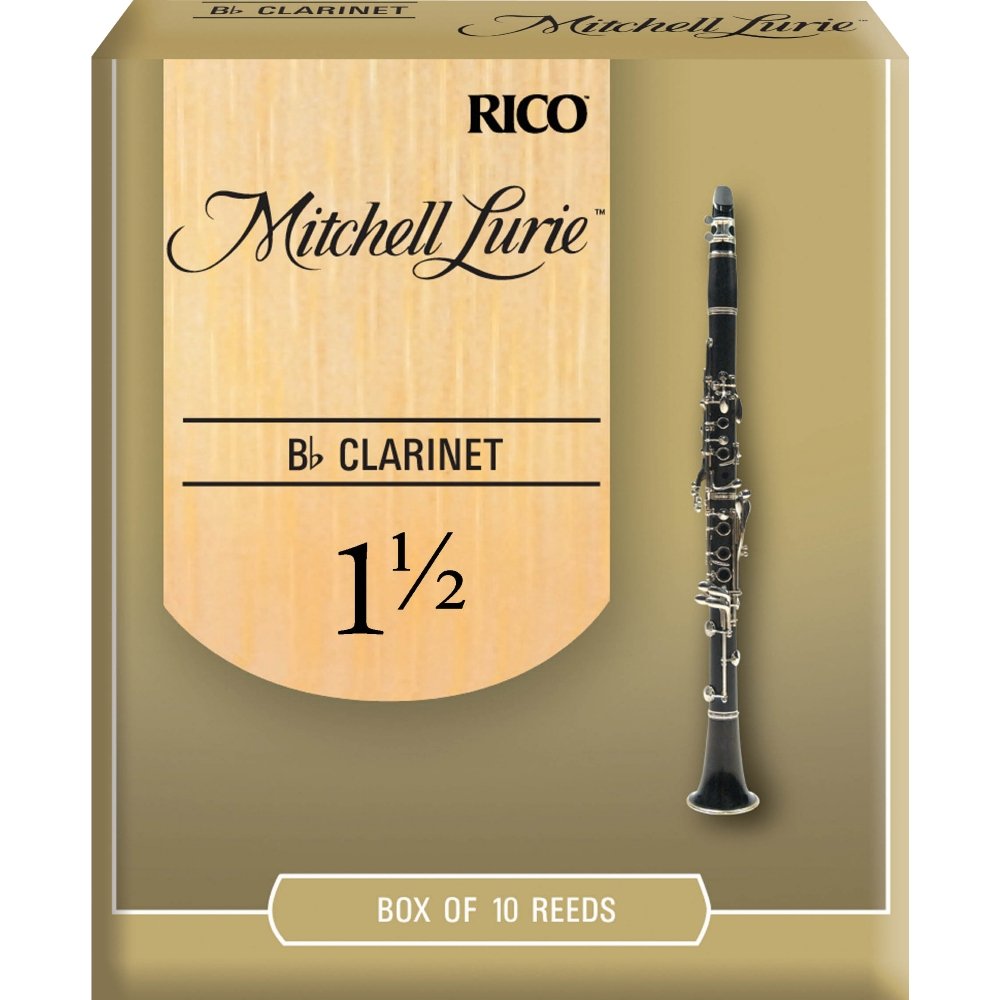 DAddario Woodwinds Mitchell Lurie Bb Clarinet Reeds, Strength 1.5, 10-pack (RML10BCL150)