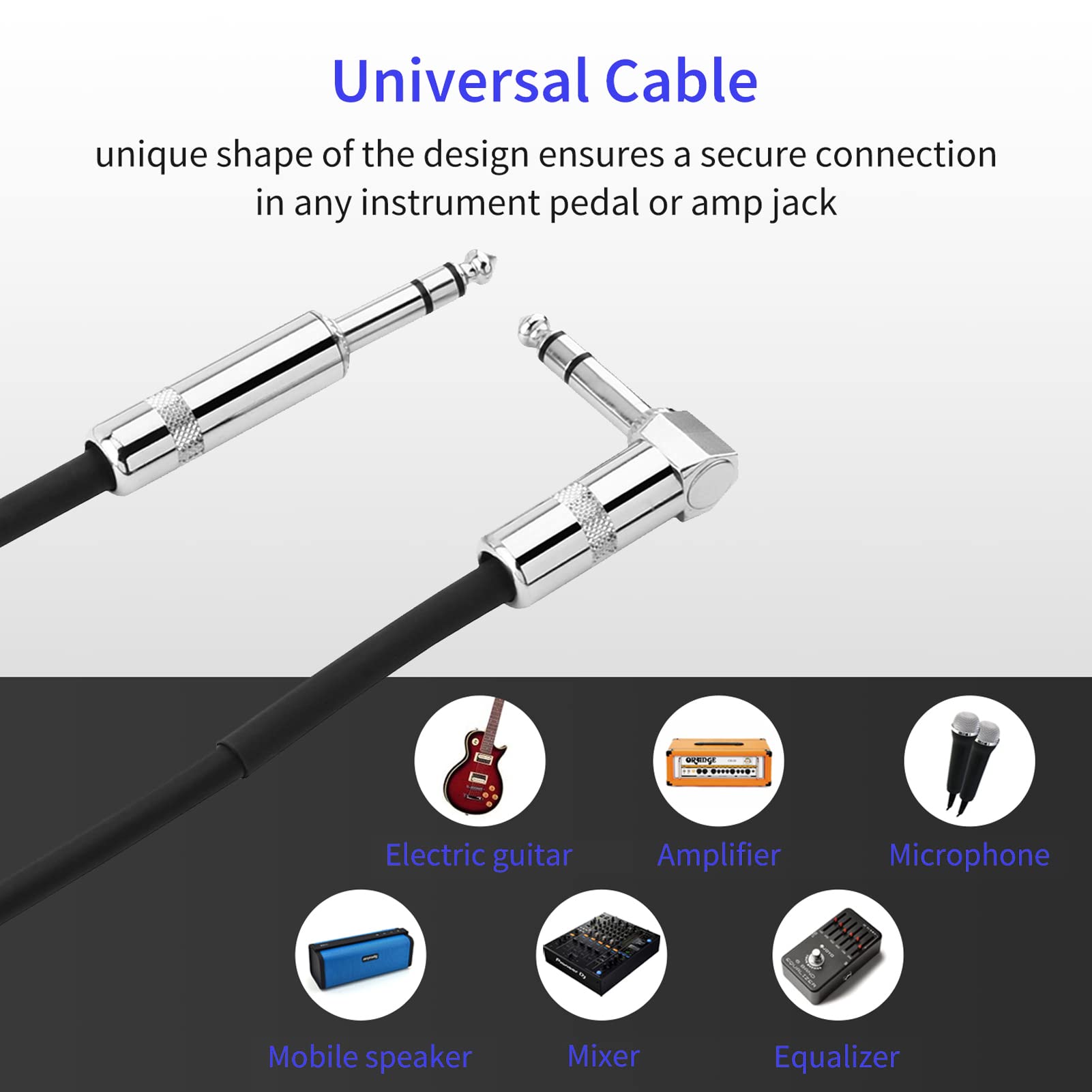 Donner 20 Ft Trs Cable, Balanced Stereo Audio Patch Cable   Sturdy No Hum 1/4    Male Right Angle To 1/4    Trs Male Straight Co