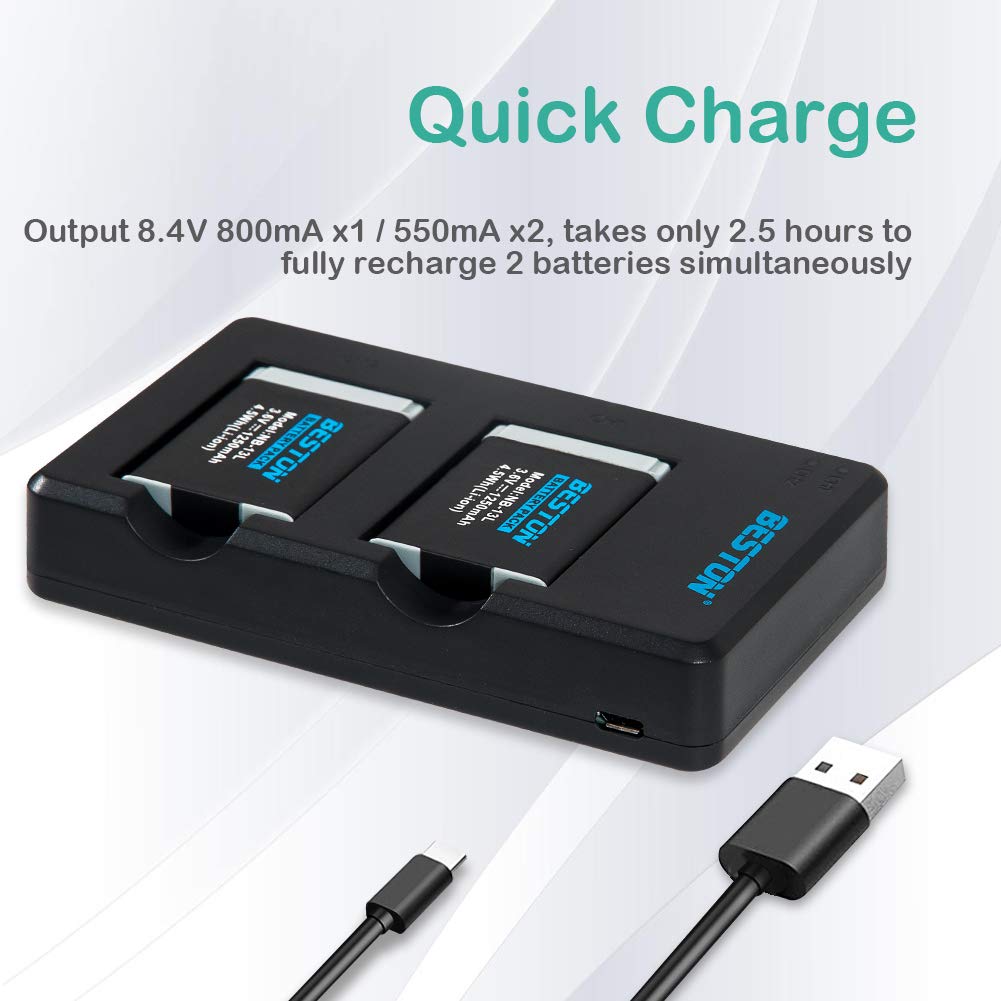Beston 2 Pack Nb 13L Battery Pack And Rapid Usb Charger For Canon Powershot Sx620 Hs, Sx720 Hs, Sx730 Hs, Sx740 Hs, G1 X Mark Iii, G5 X, G7 X, G7 X Mark Ii, G9 X, G9 X Mark Ii Cameras