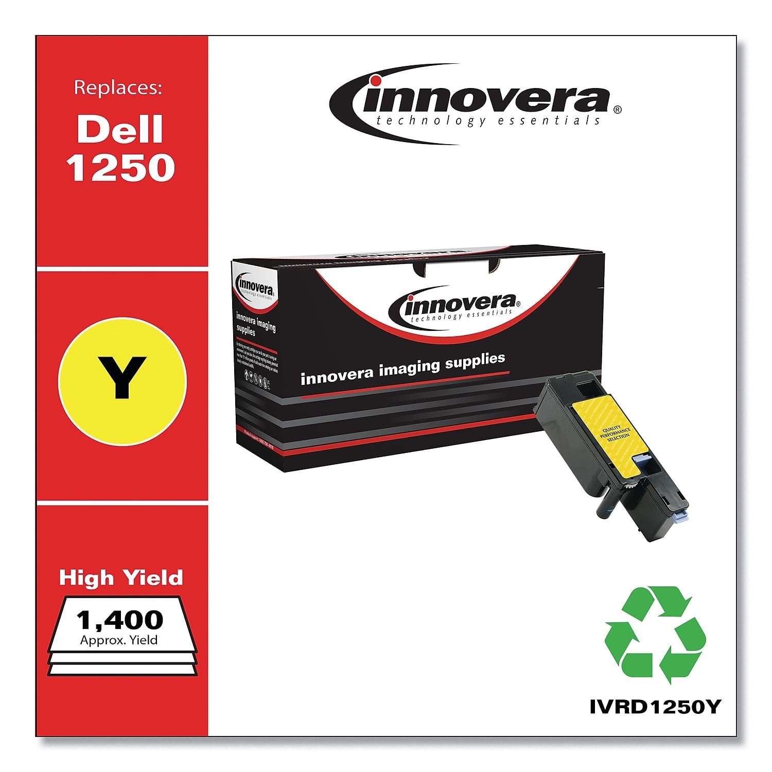 Innovera Ivrd1250Y Remanufactured 1400 Page Yield Toner Replacement For 331 0779   Yellow