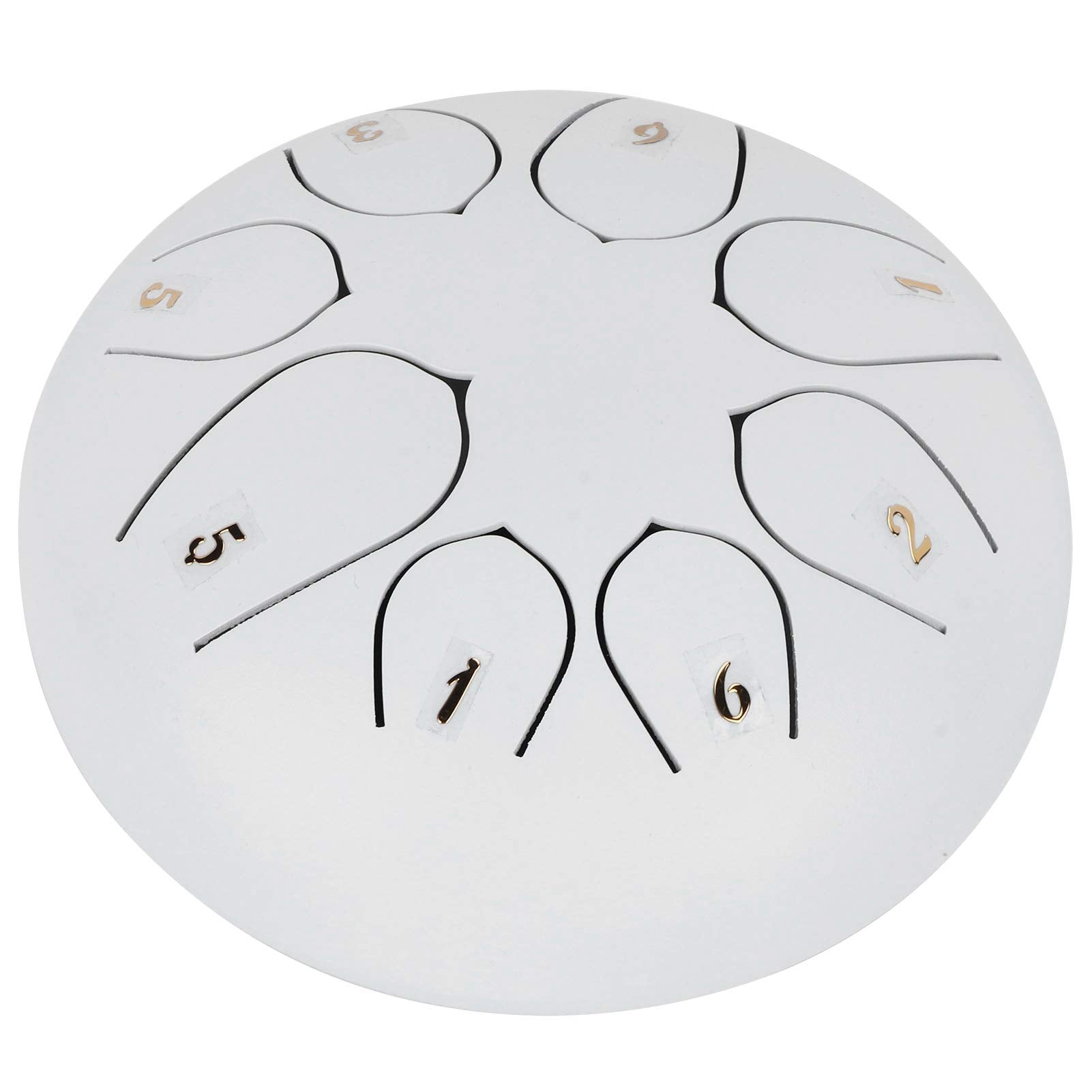 Tongue Drum, 6in Durable Elegant 8Tones Musical Instrument, for Relax School Home Performance(White)