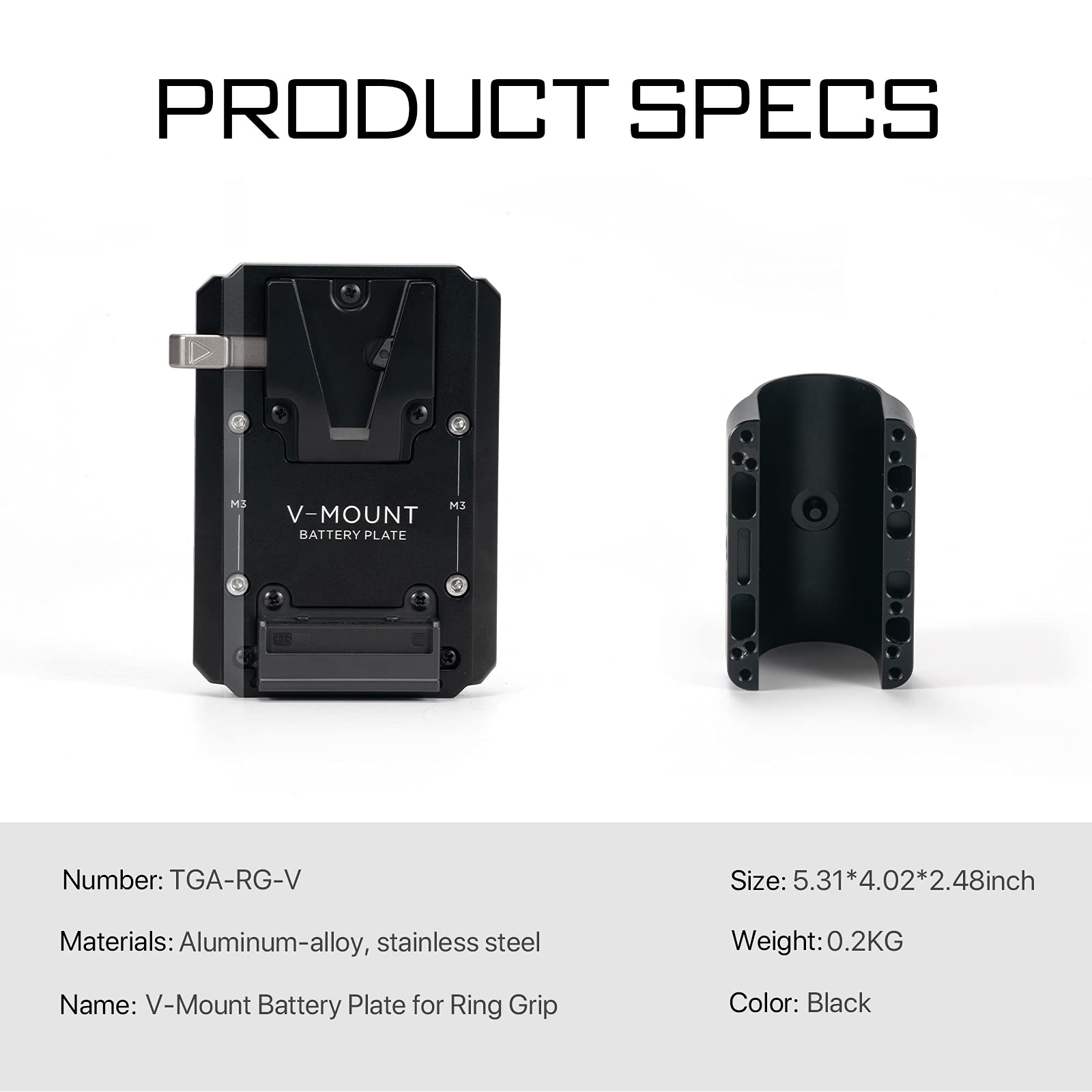 Tilta V Mount Battery Plate For Basic & Advanced Ring Grip | Compatible With Dji Rs4 Pro / Rs4 / Rs3 Pro / Rs2 Pro | Longer Batt