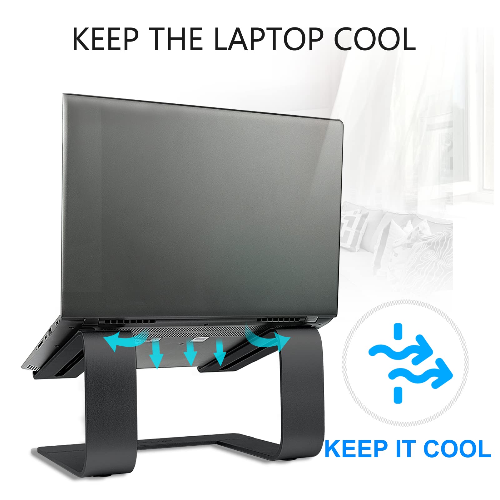 Urmust Laptop Stand For Desk Aluminum Computer Stand For Laptop Riser Holder Notebook Stand Compatible With Macbook Air Pro, Del