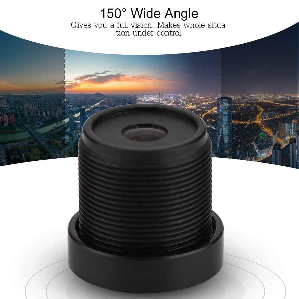 Security Surveillance Camera Lens, 2.1Mm Camera Lens 150 Wide Angle X 0.5 Ip Camera Lens Cctv Lens For 1/3 & 1/2.9 Ccd Chips