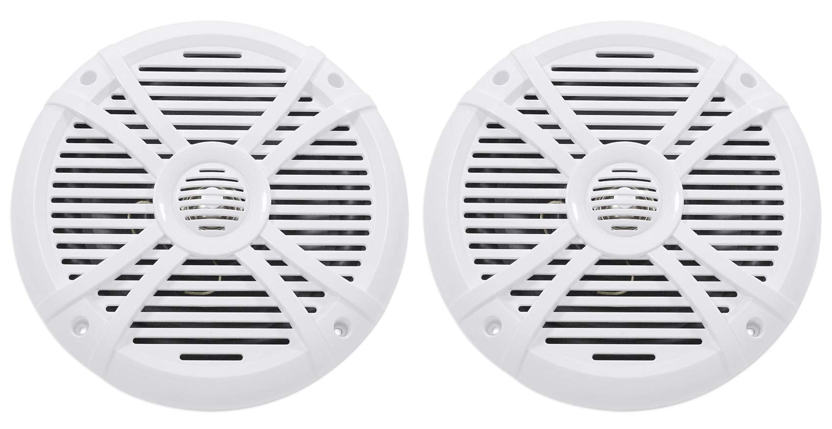 Rockville Pair RMSTS80W 1000W 8 Marine Boat Speakers, 4 Ohm, Waterproof, UV-Resistant, PEI Dome Tweeter for Boats and Outdoor Us